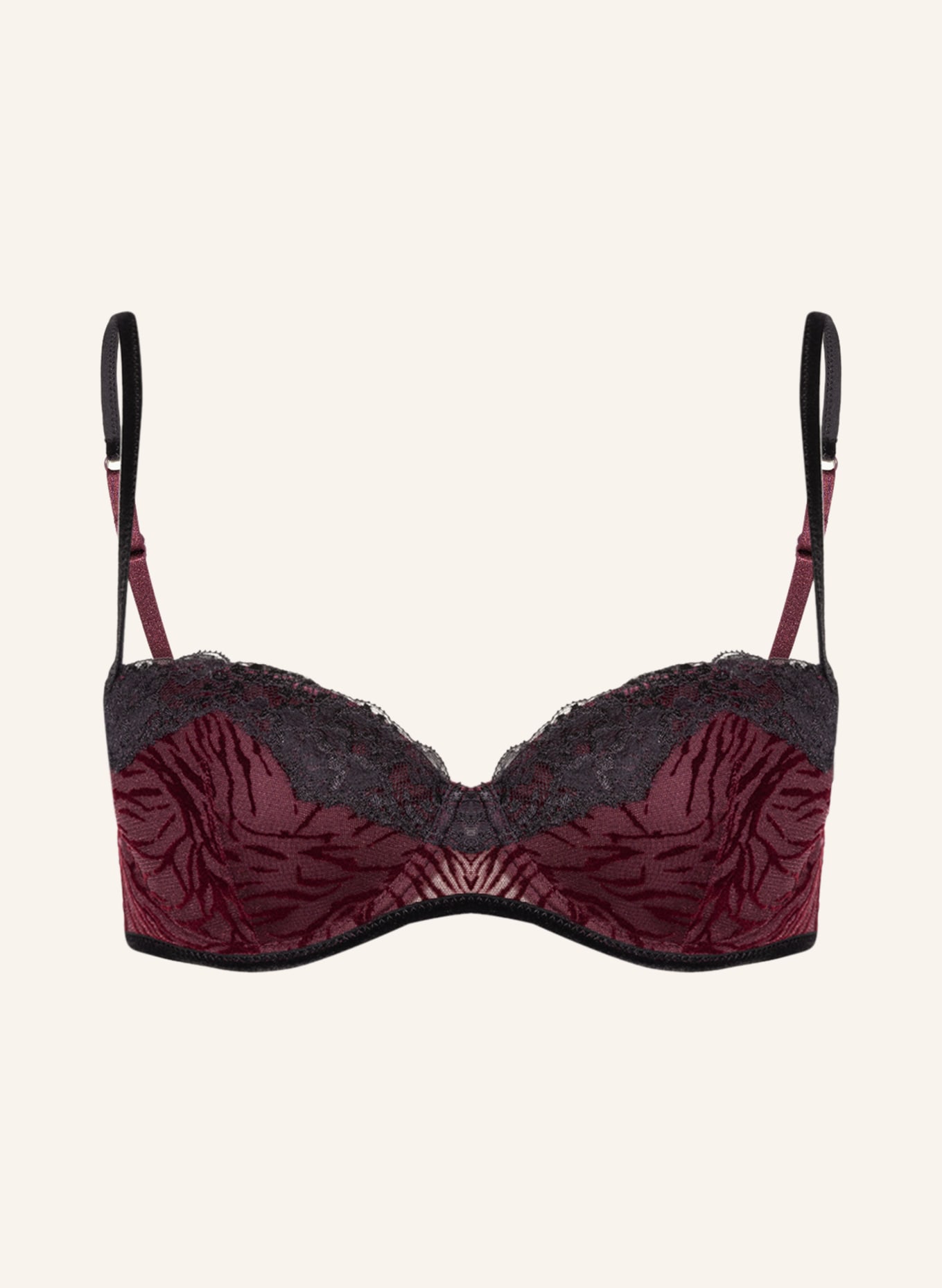 ANDRES SARDA Biustonosz balkonetka FRASER: CIEMNOCZERWONY / CZARNY