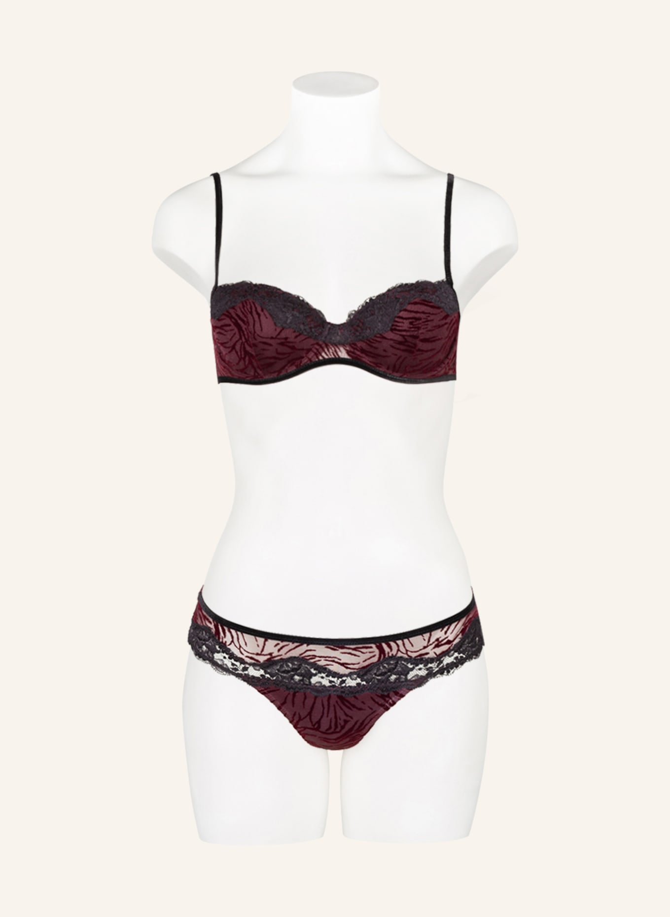 ANDRES SARDA Biustonosz balkonetka FRASER: CIEMNOCZERWONY / CZARNY