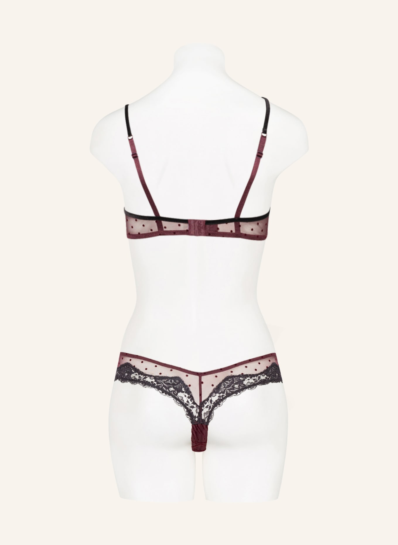 ANDRES SARDA Biustonosz balkonetka FRASER: CIEMNOCZERWONY / CZARNY