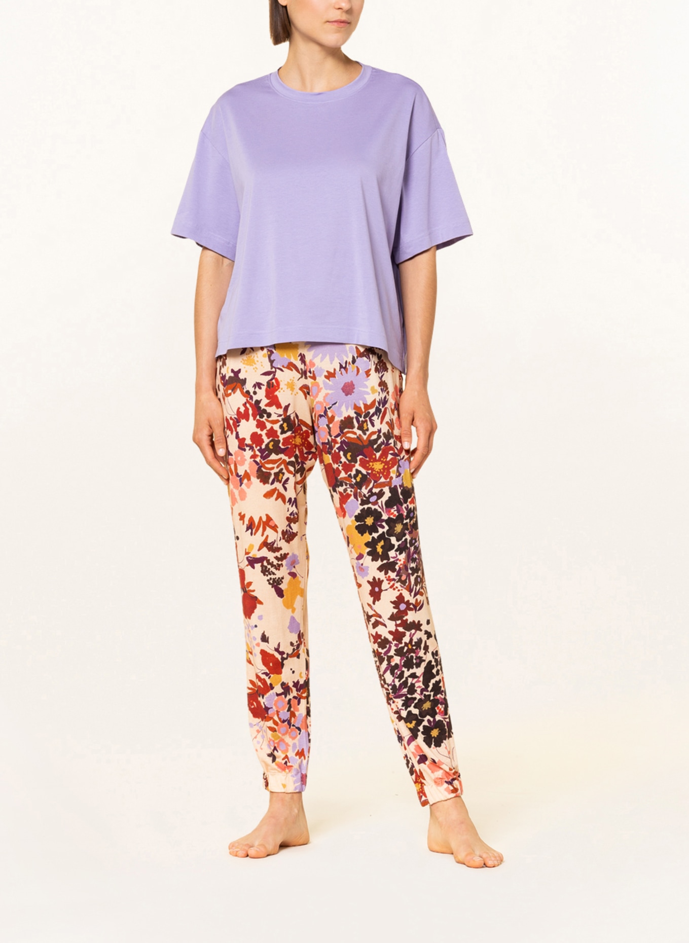 mey Spodnie od piżamy z kolekcji MIRJA, Kolor: KREMOWY/ LILA/ CIEMNOCZERWONY (Obrazek 2)