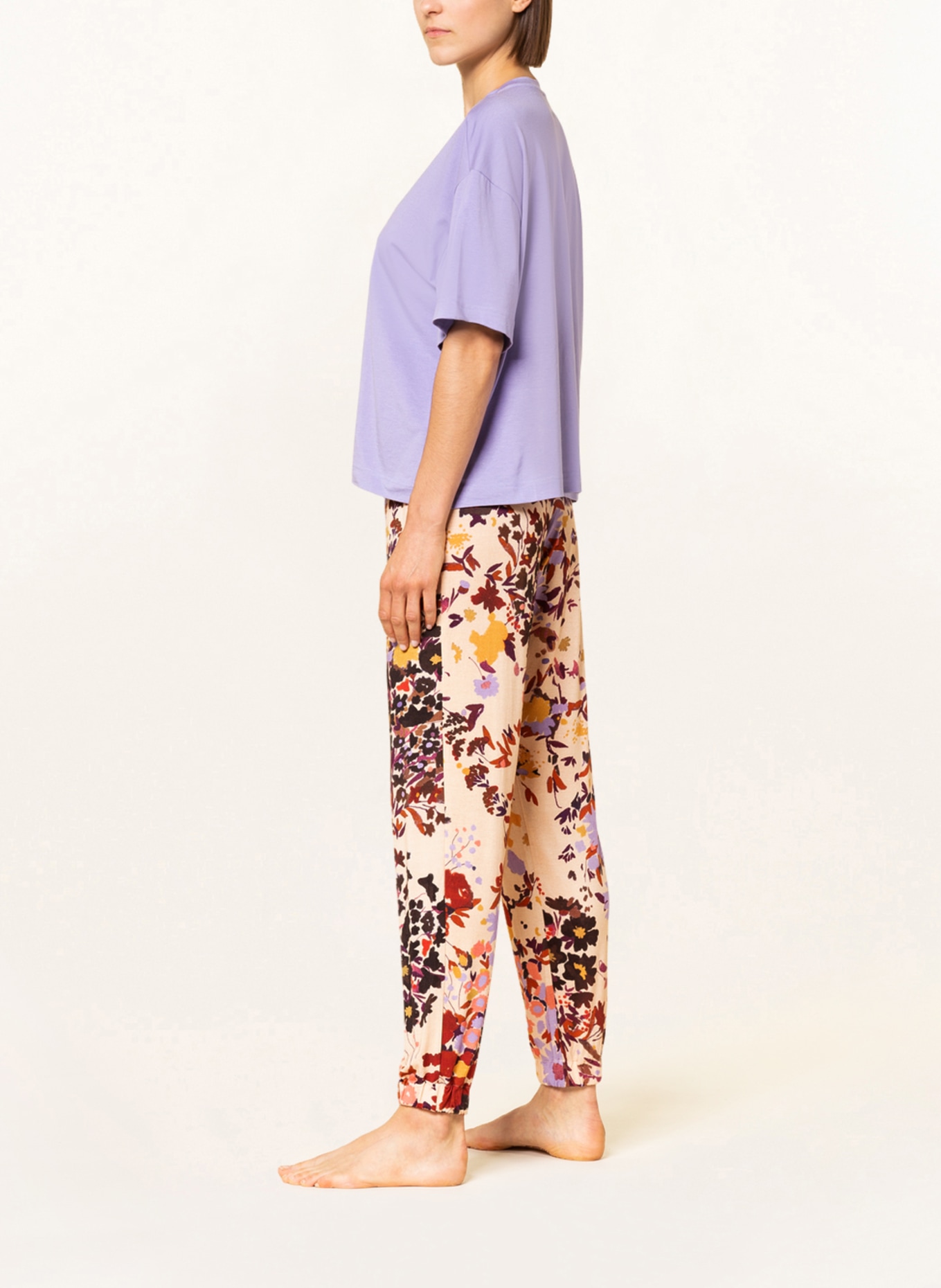 mey Spodnie od piżamy z kolekcji MIRJA, Kolor: KREMOWY/ LILA/ CIEMNOCZERWONY (Obrazek 4)