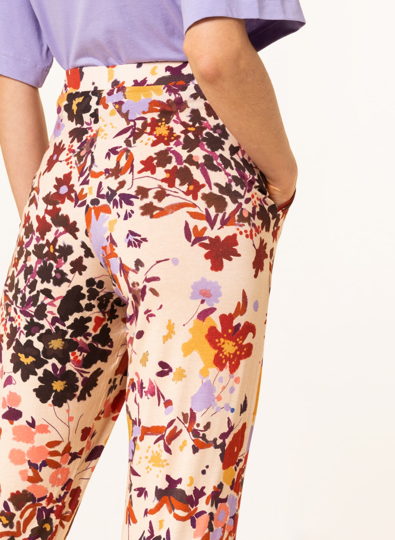 mey Spodnie od piżamy z kolekcji MIRJA, Kolor: KREMOWY/ LILA/ CIEMNOCZERWONY (Obrazek 5)