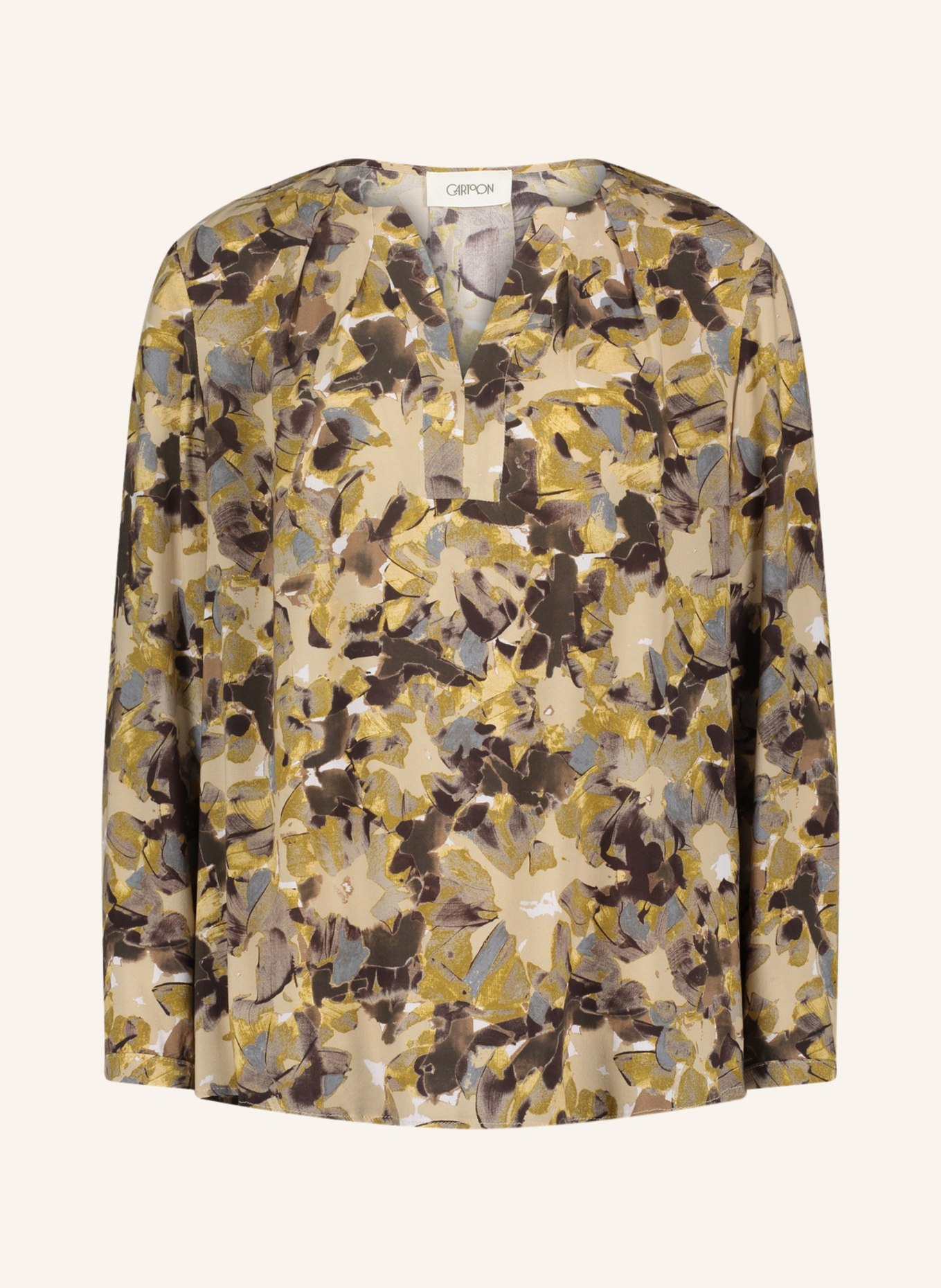 CARTOON Shirt blouse, Color: BEIGE/ DARK BROWN/ DARK YELLOW (Image 1)