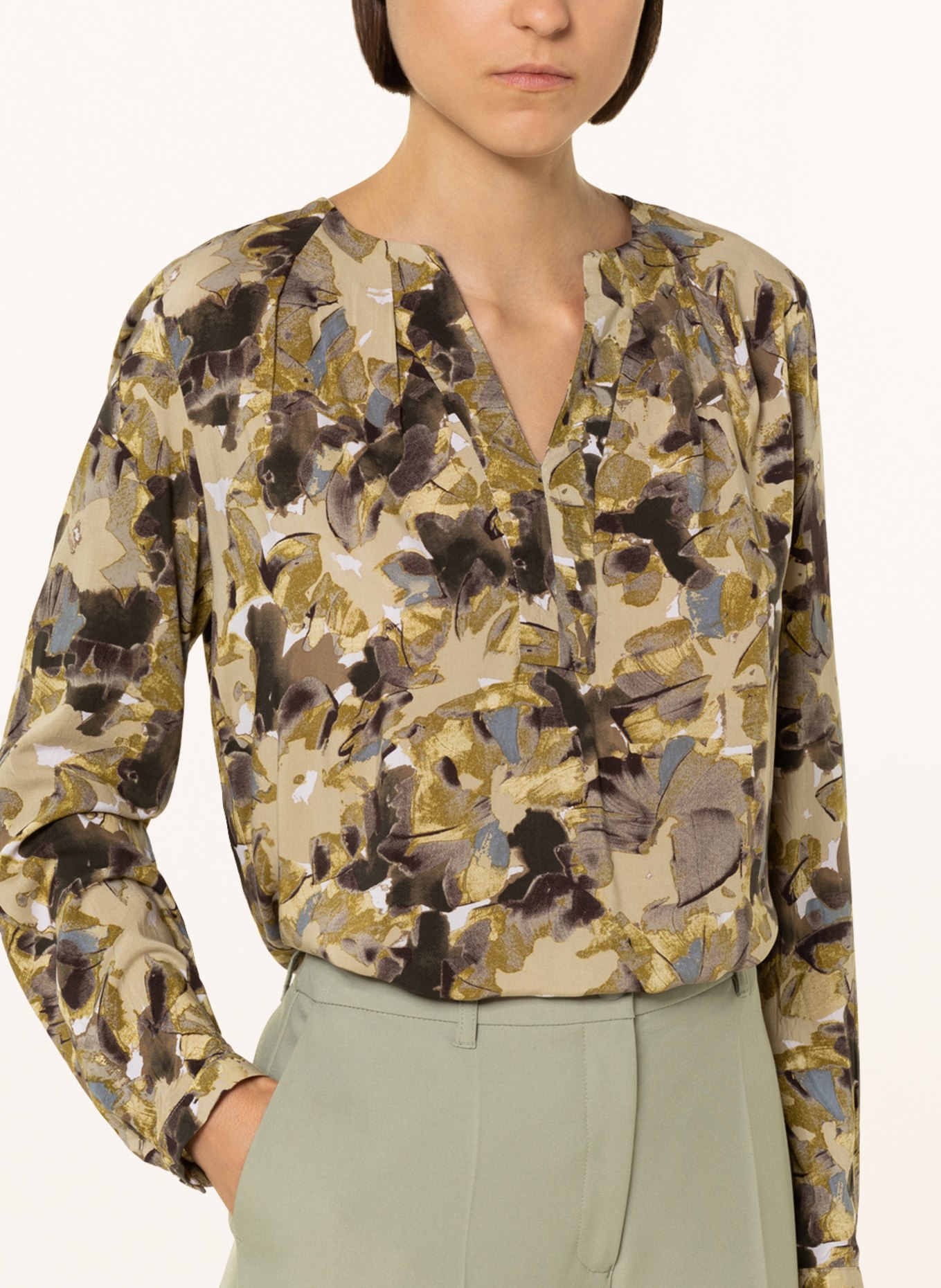 CARTOON Shirt blouse, Color: BEIGE/ DARK BROWN/ DARK YELLOW (Image 4)