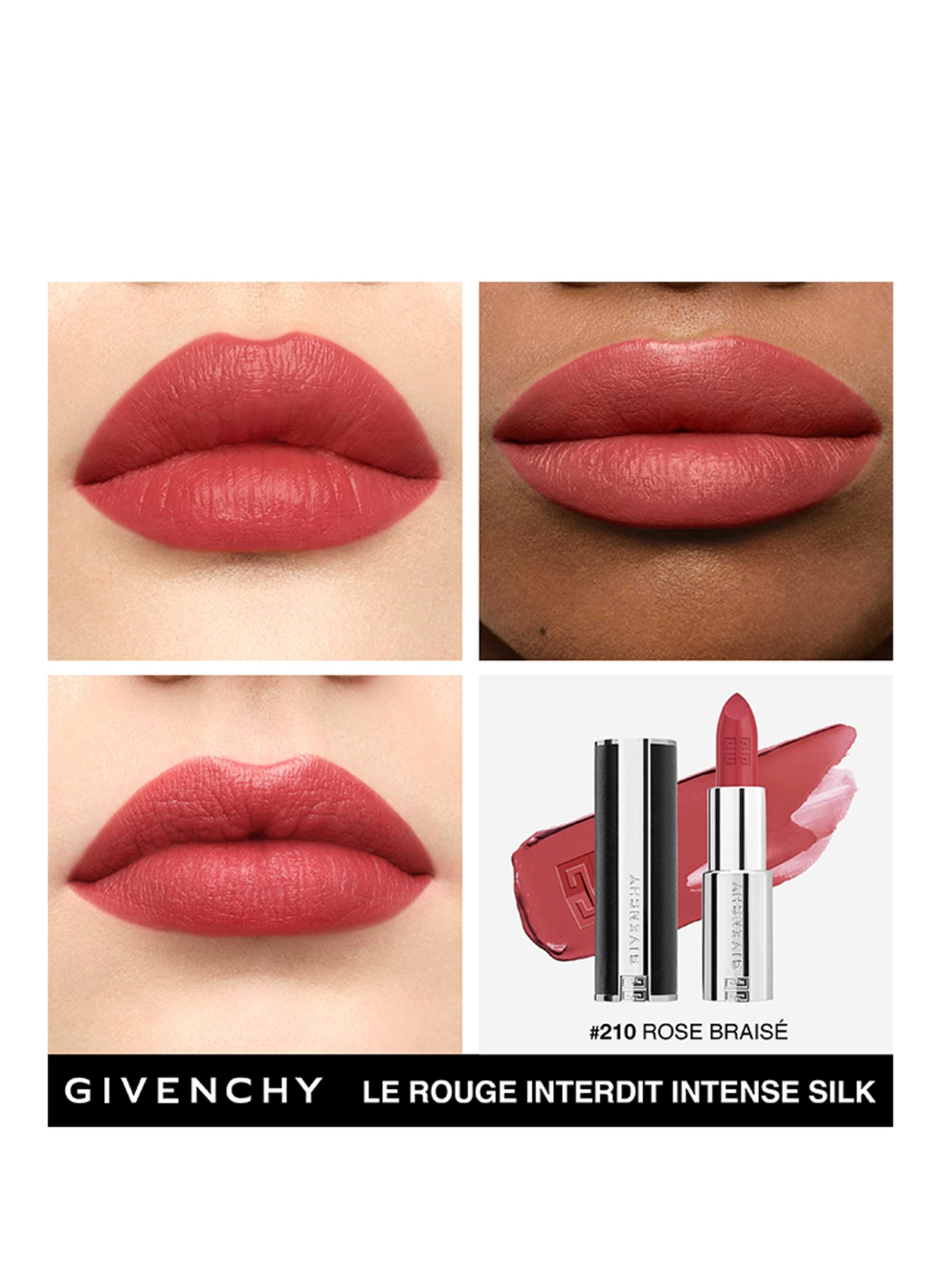 GIVENCHY LE ROUGE INTERDIT INTENSE SILK: N210 ROSE BRAISÉ