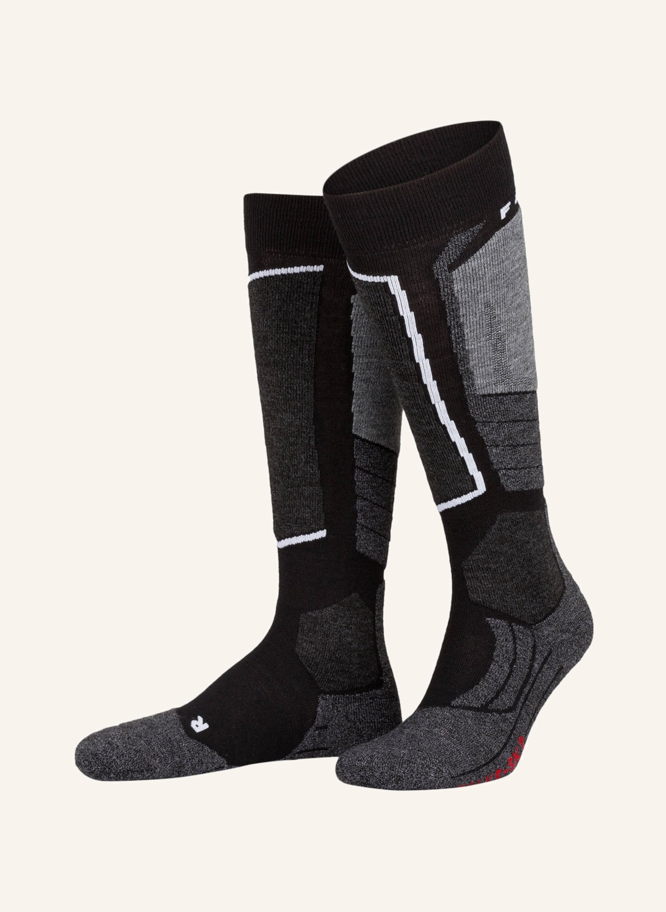 FALKE Ski socks SK2, Color: BLACK/ GRAY (Image 1)
