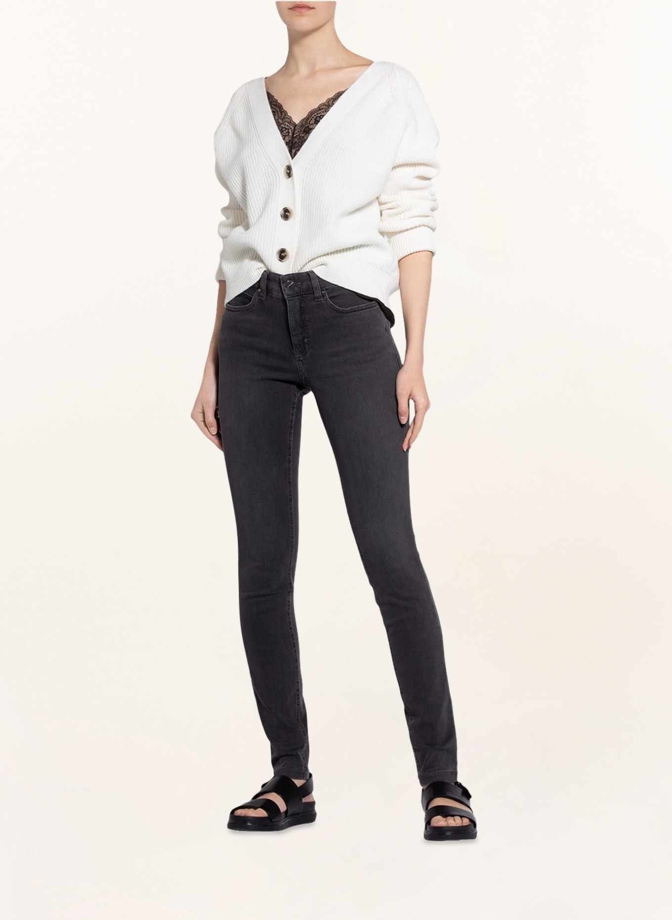 MAC Jeansy skinny DREAM: D975 dark grey used wash