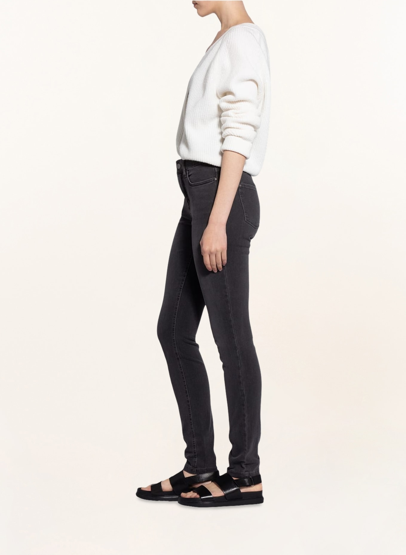 MAC Jeansy skinny DREAM: D975 dark grey used wash