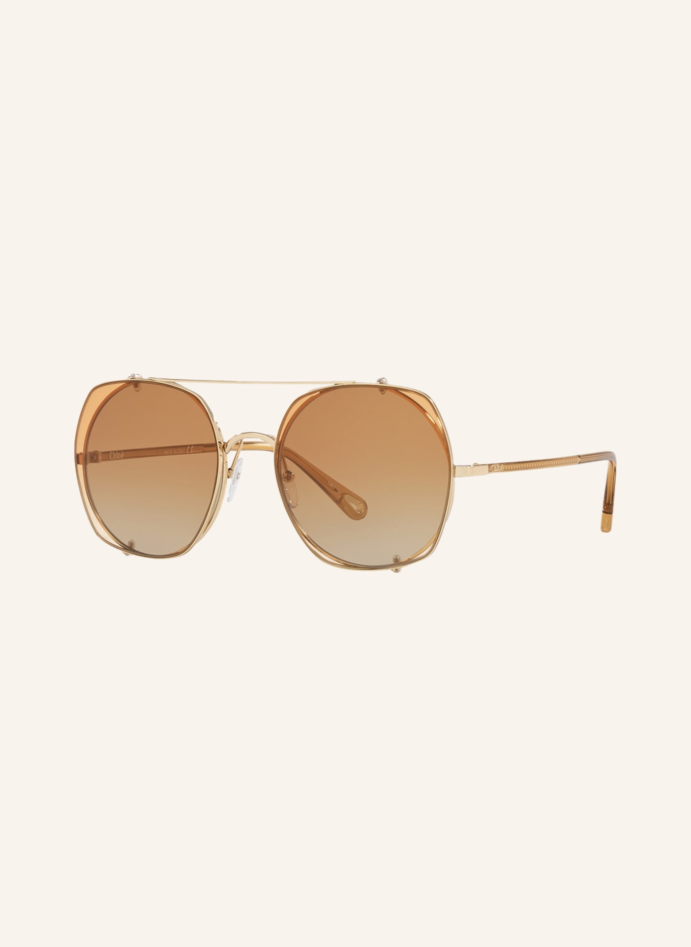 Chloé Sunglasses CH 0042S, Color: 2310P2 - GOLD/ BROWN GRADIENT (Image 1)
