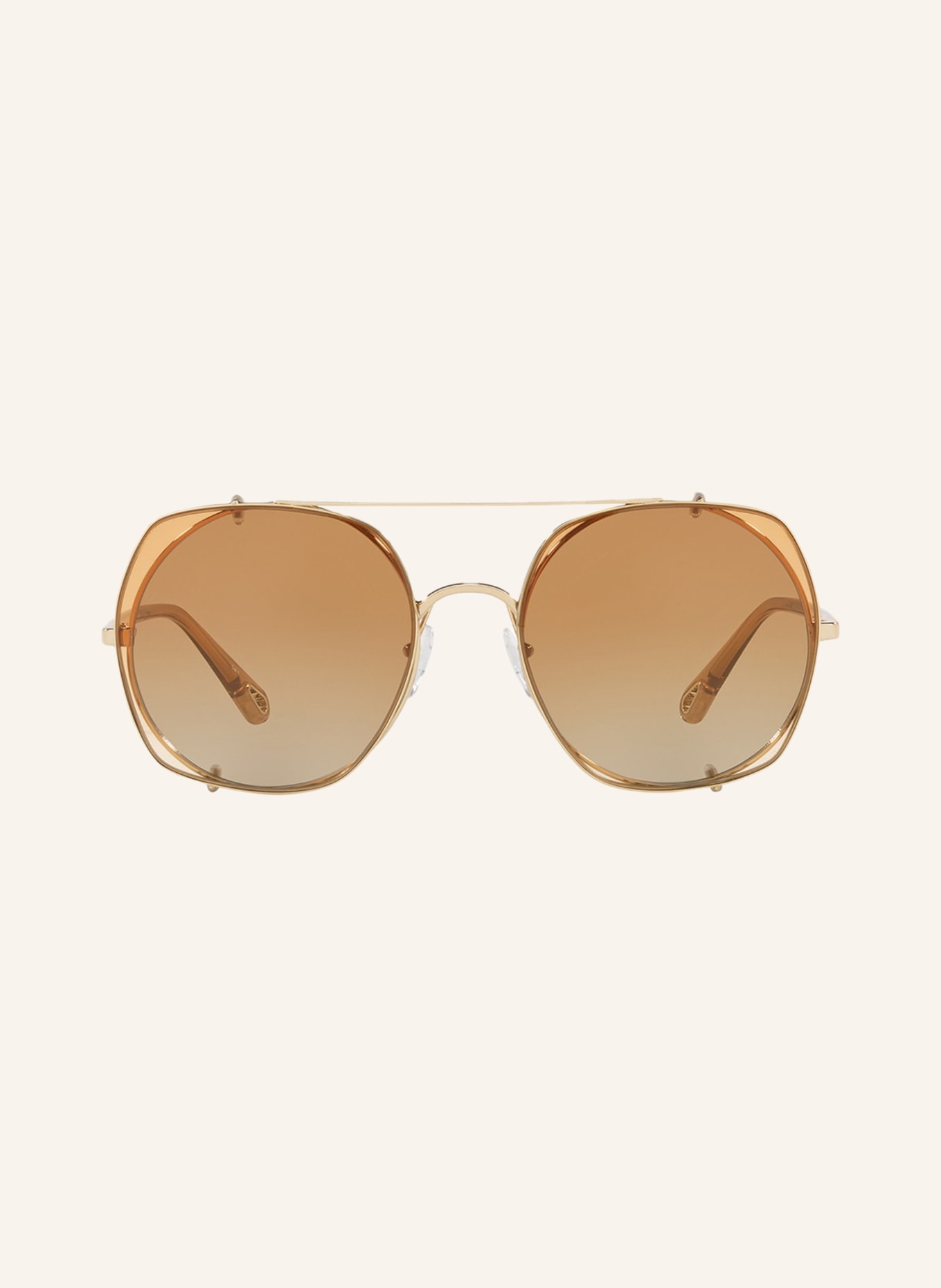 Chloé Sunglasses CH 0042S, Color: 2310P2 - GOLD/ BROWN GRADIENT (Image 2)
