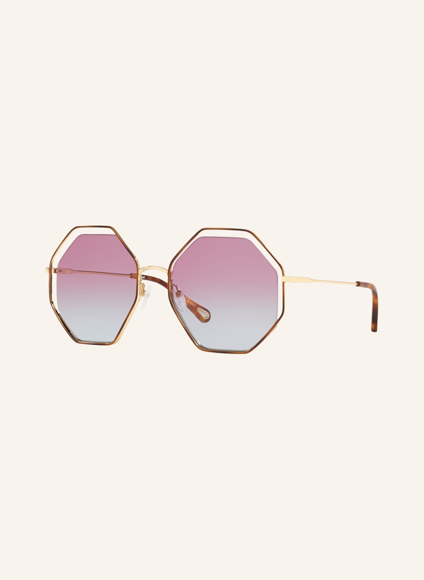 Chloé Sunglasses CH0046S, Color: 4470S2 - HAVANA/ PINK GRADIENT (Image 1)