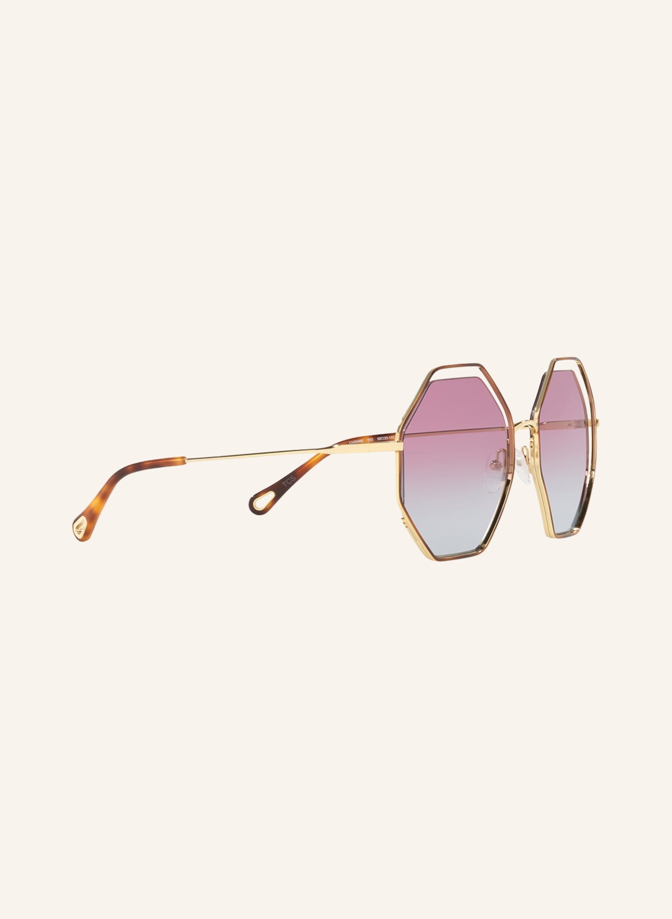 Chloé Sunglasses CH0046S, Color: 4470S2 - HAVANA/ PINK GRADIENT (Image 3)
