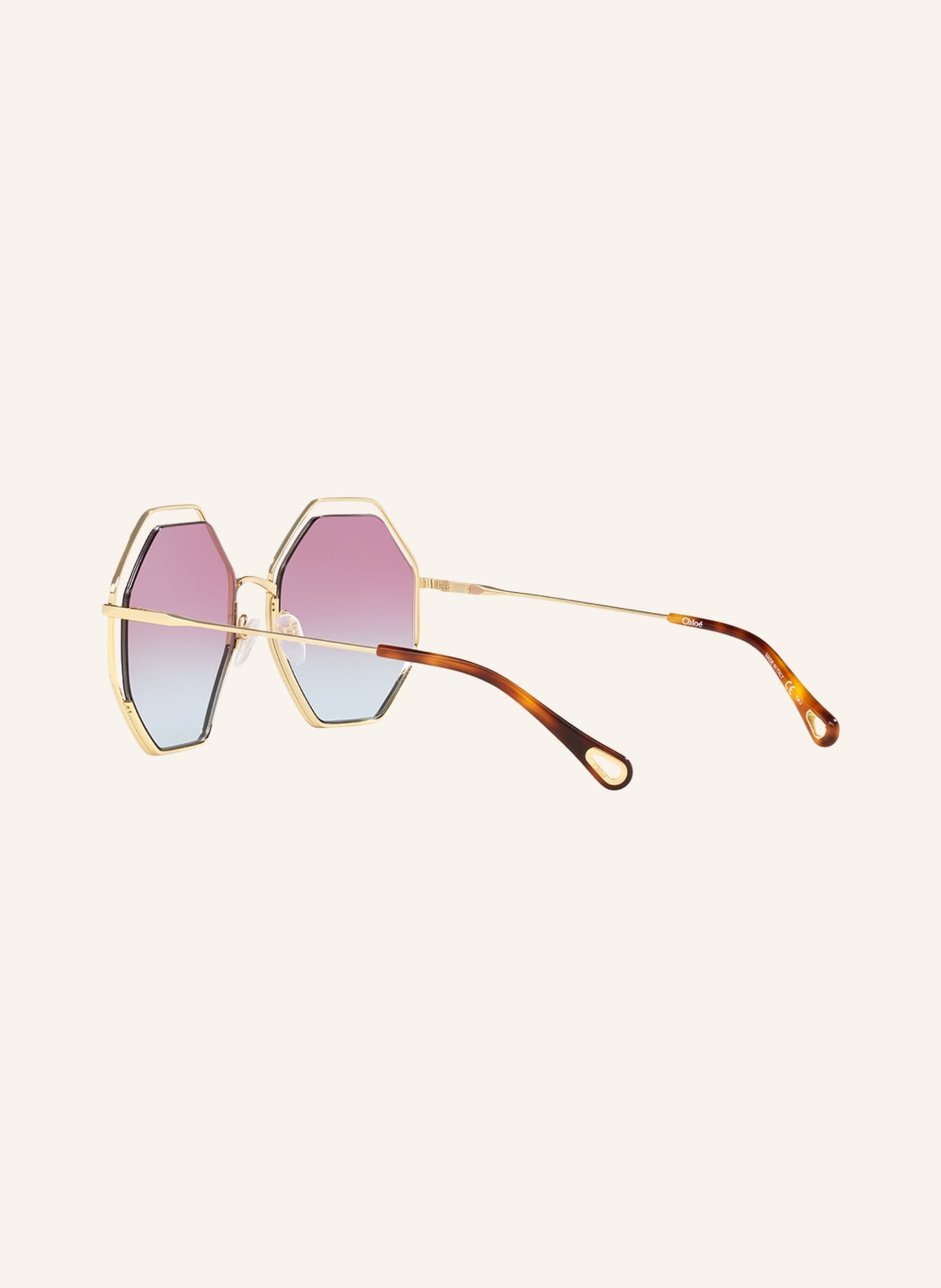 Chloé Sunglasses CH0046S, Color: 4470S2 - HAVANA/ PINK GRADIENT (Image 4)
