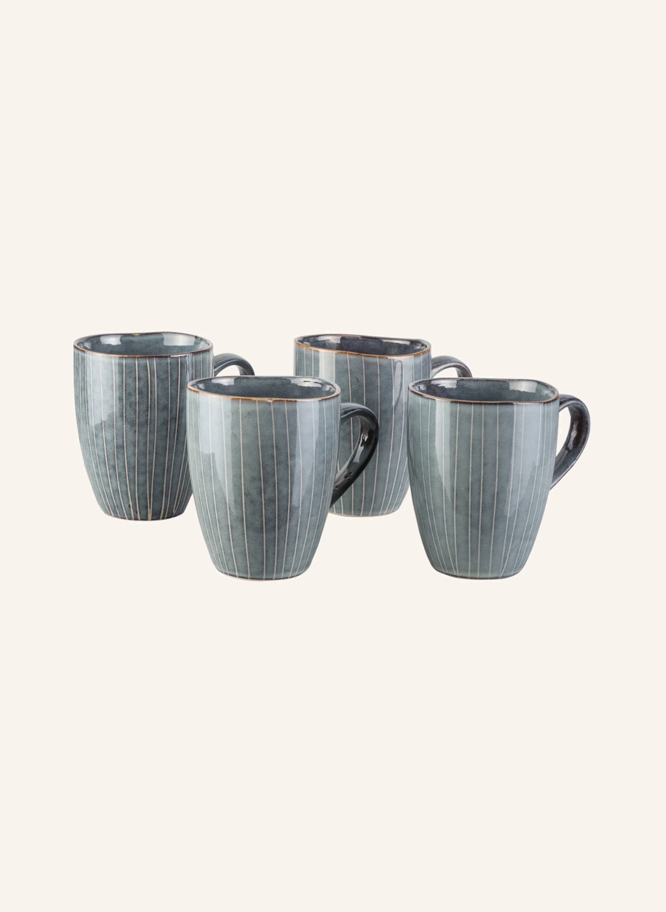 BROSTE COPENHAGEN Set of 4 mugs NORDIC SEA, Color: BLUE/ BEIGE (Image 1)