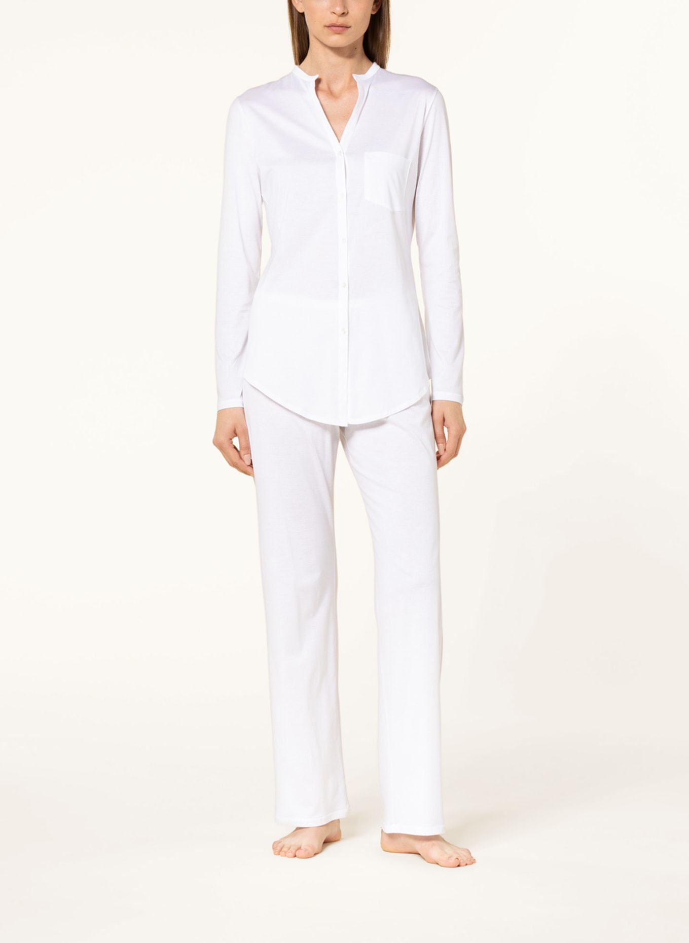 HANRO Pajamas COTTON DELUXE, Color: WHITE (Image 2)