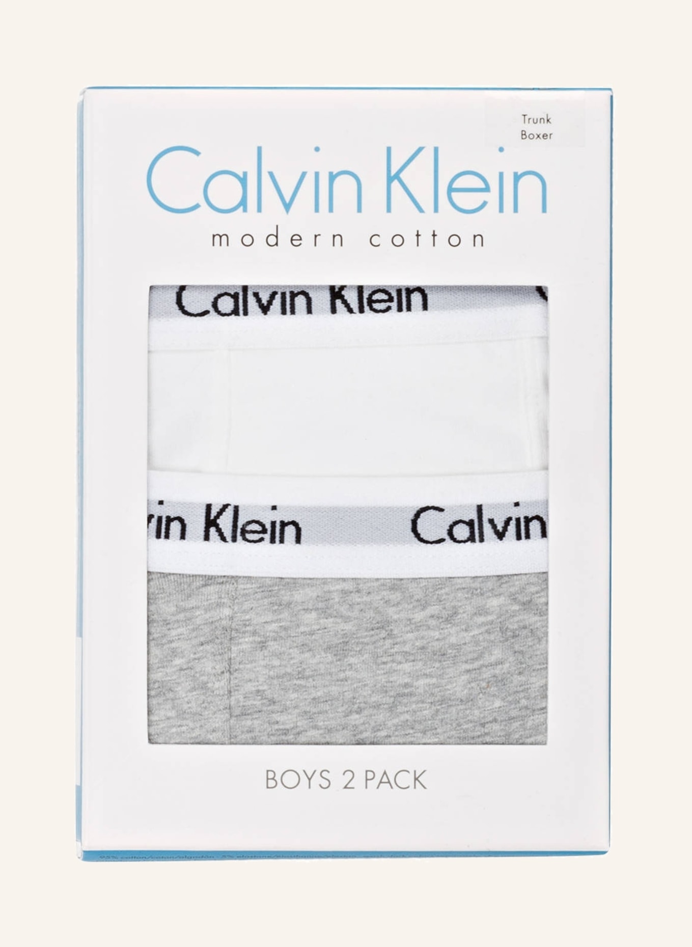Calvin Klein 2er-Pack Boxershorts MODERN COTTON, Farbe: GRAU/ WEISS (Bild 3)
