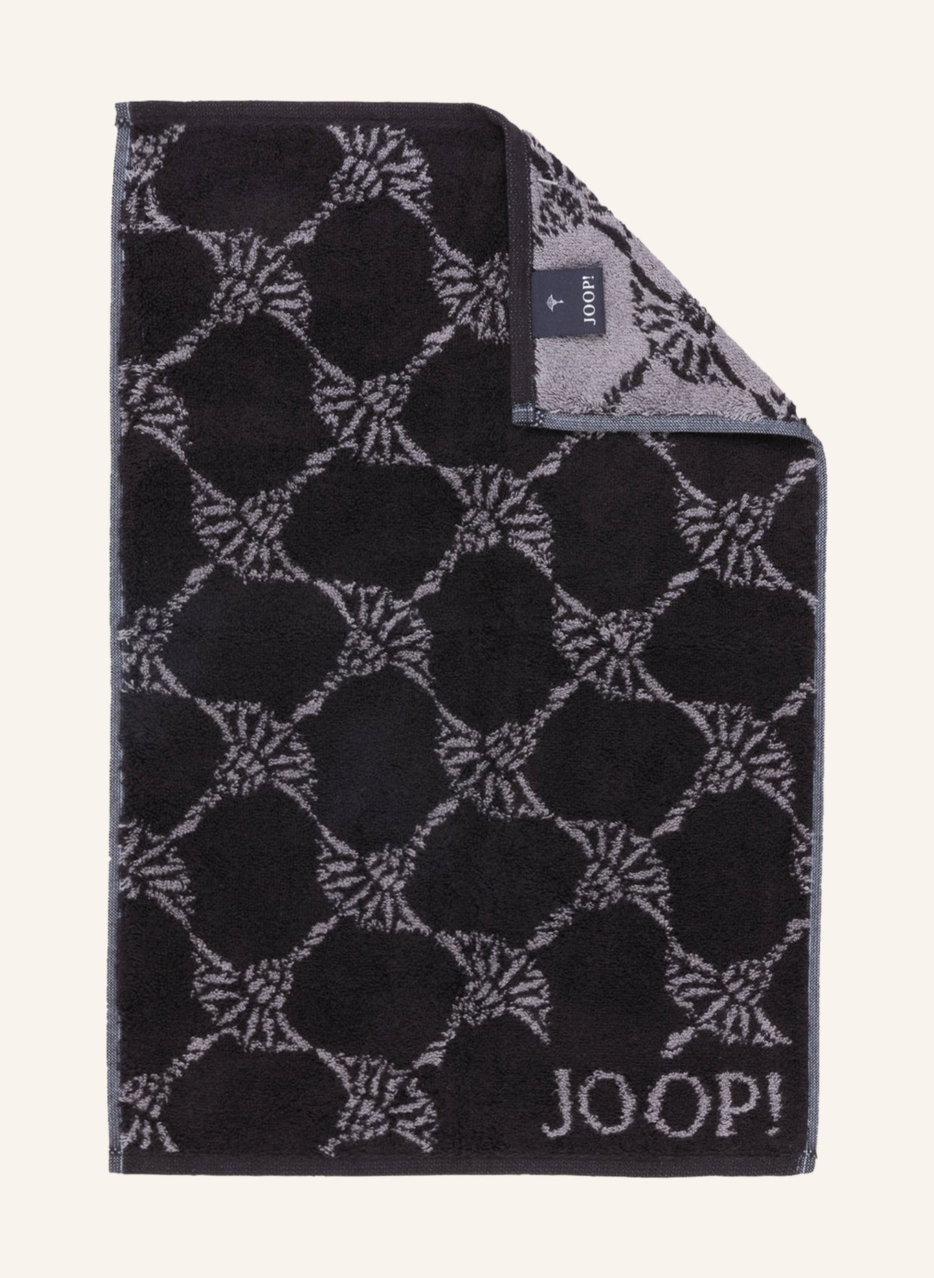JOOP! Gastenhanddoek CORNFLOWER: ZWART / GRIJS