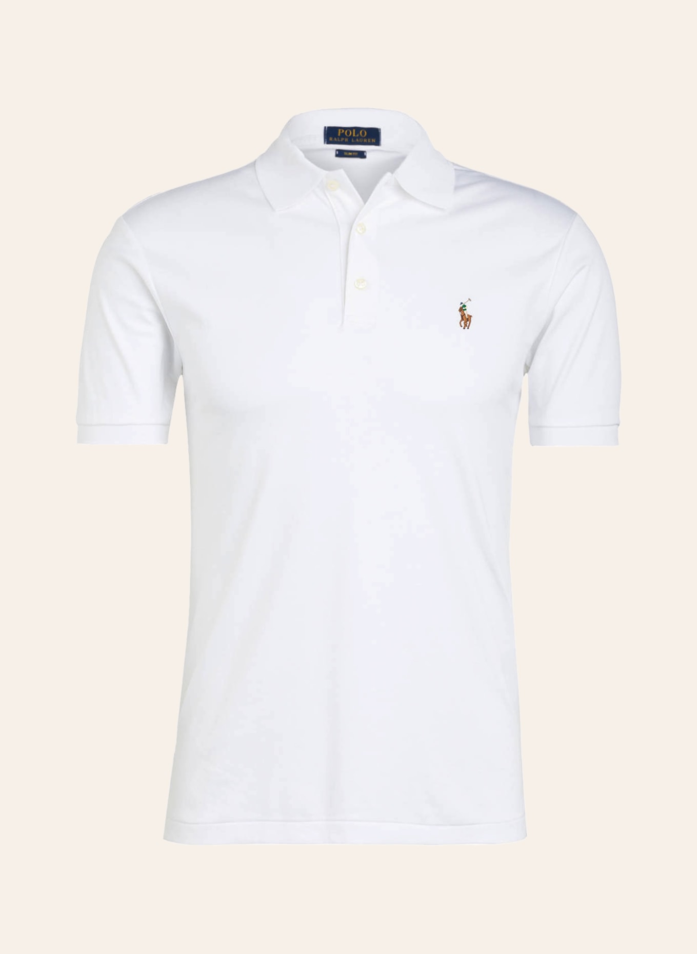 POLO RALPH LAUREN Jersey-Poloshirt Slim Fit, Farbe: CREME (Bild 1)
