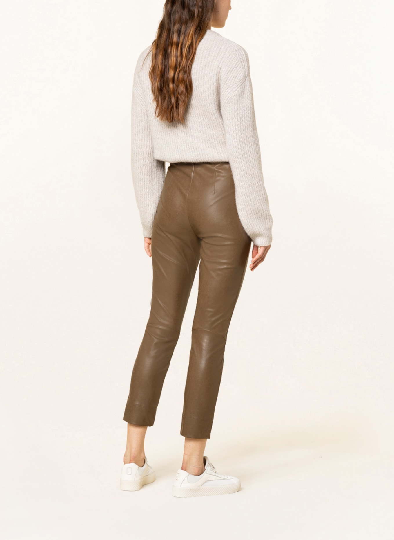 SEDUCTIVE 7/8 pants SABRINA in leather look, Color: BROWN (Image 3)