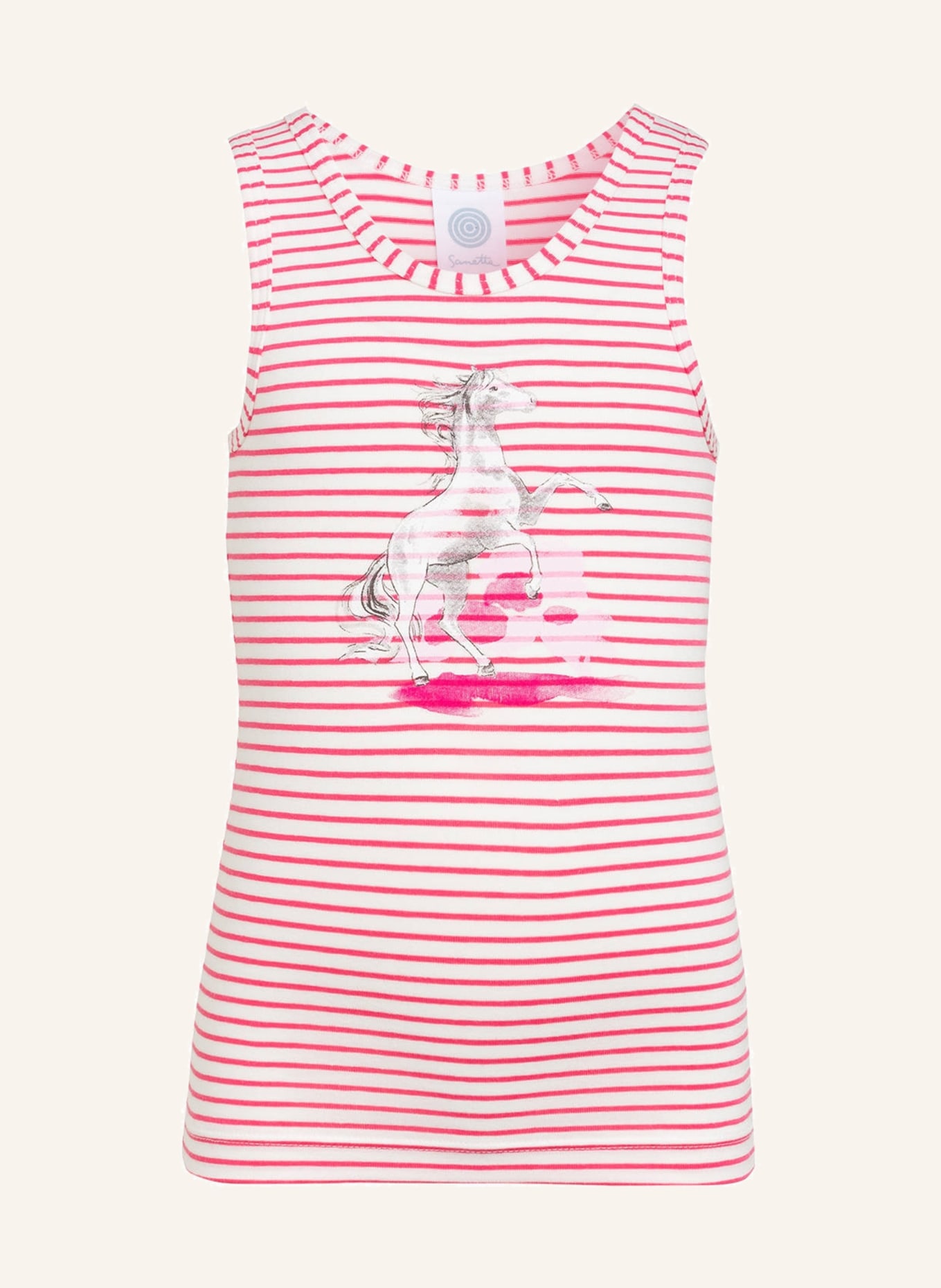 Sanetta Unterhemd, Farbe: WEISS/ PINK GESTREIFT (Bild 1)