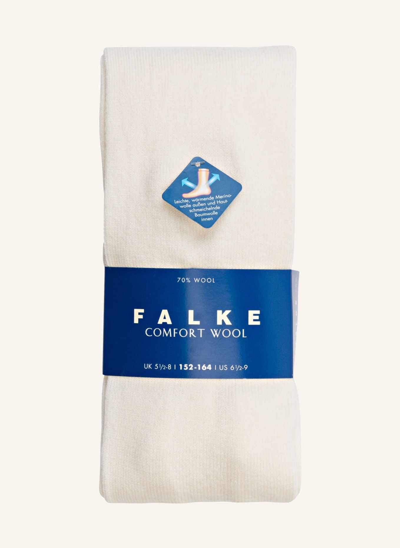 FALKE Nylon pantyhose COMFORT WOOL, Color: 2060 WOOLWHITE (Image 2)