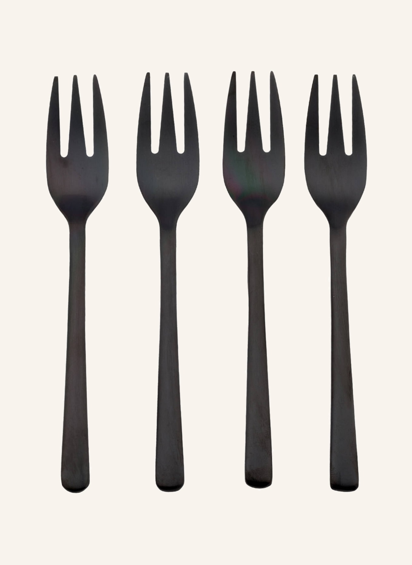 BROSTE COPENHAGEN 4-piece Cake fork set HUNE, Color: BLACK (Image 1)