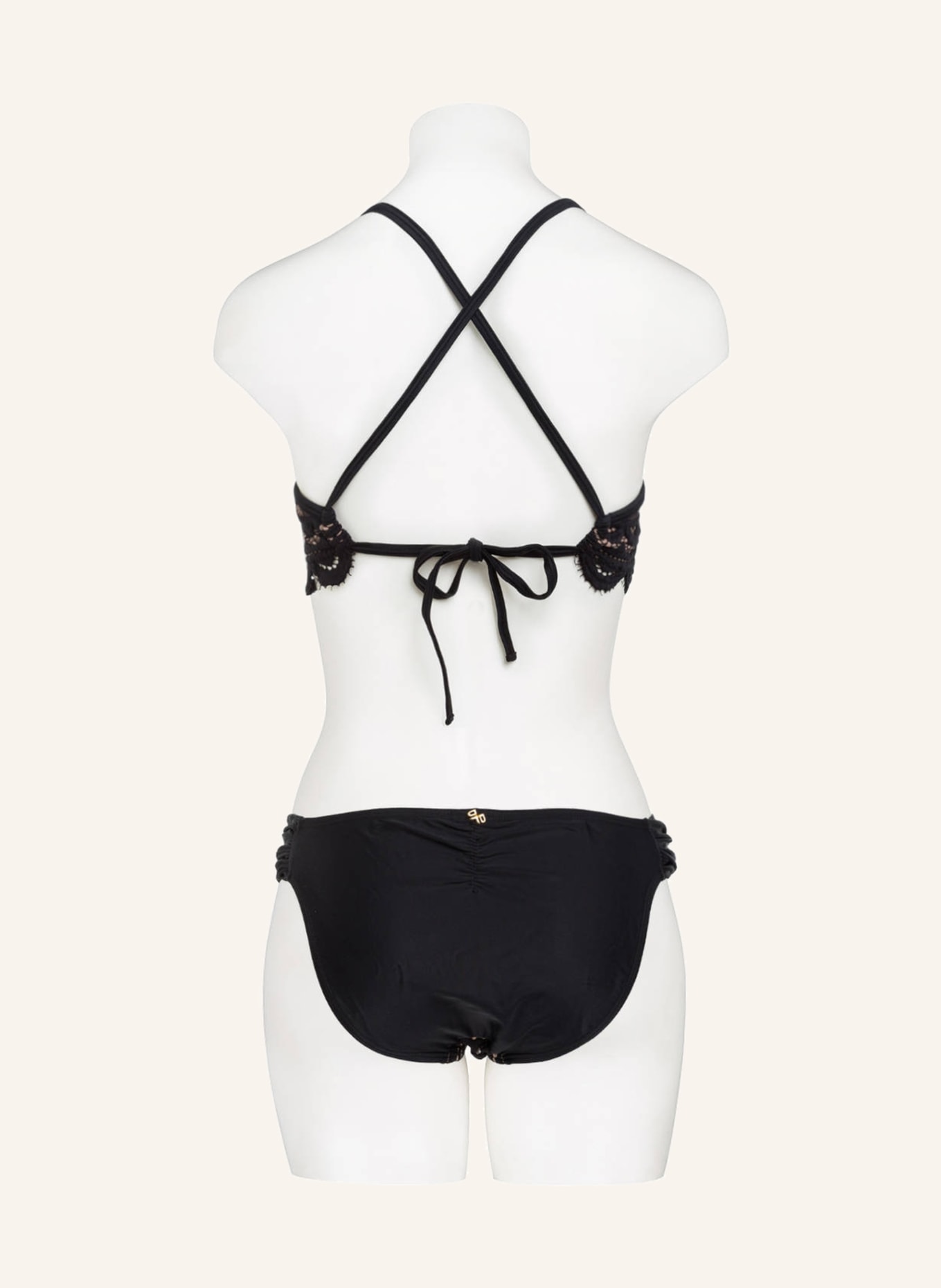 PQ Bralette bikini top MIDNIGHT , Color: BLACK/ LIGHT BROWN (Image 3)