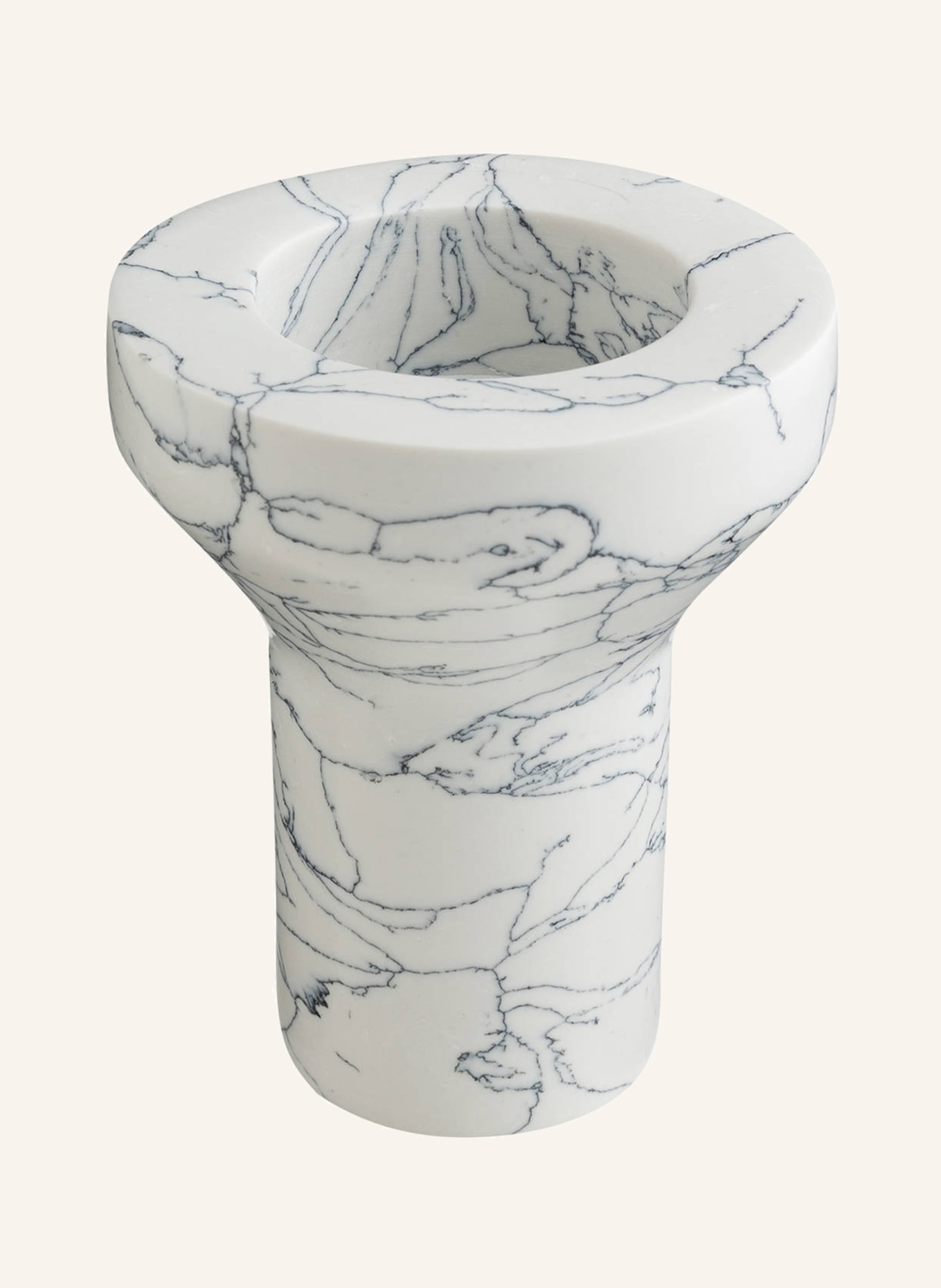 BROSTE COPENHAGEN Candleholder ANNA in marble, Color: WHITE (Image 3)