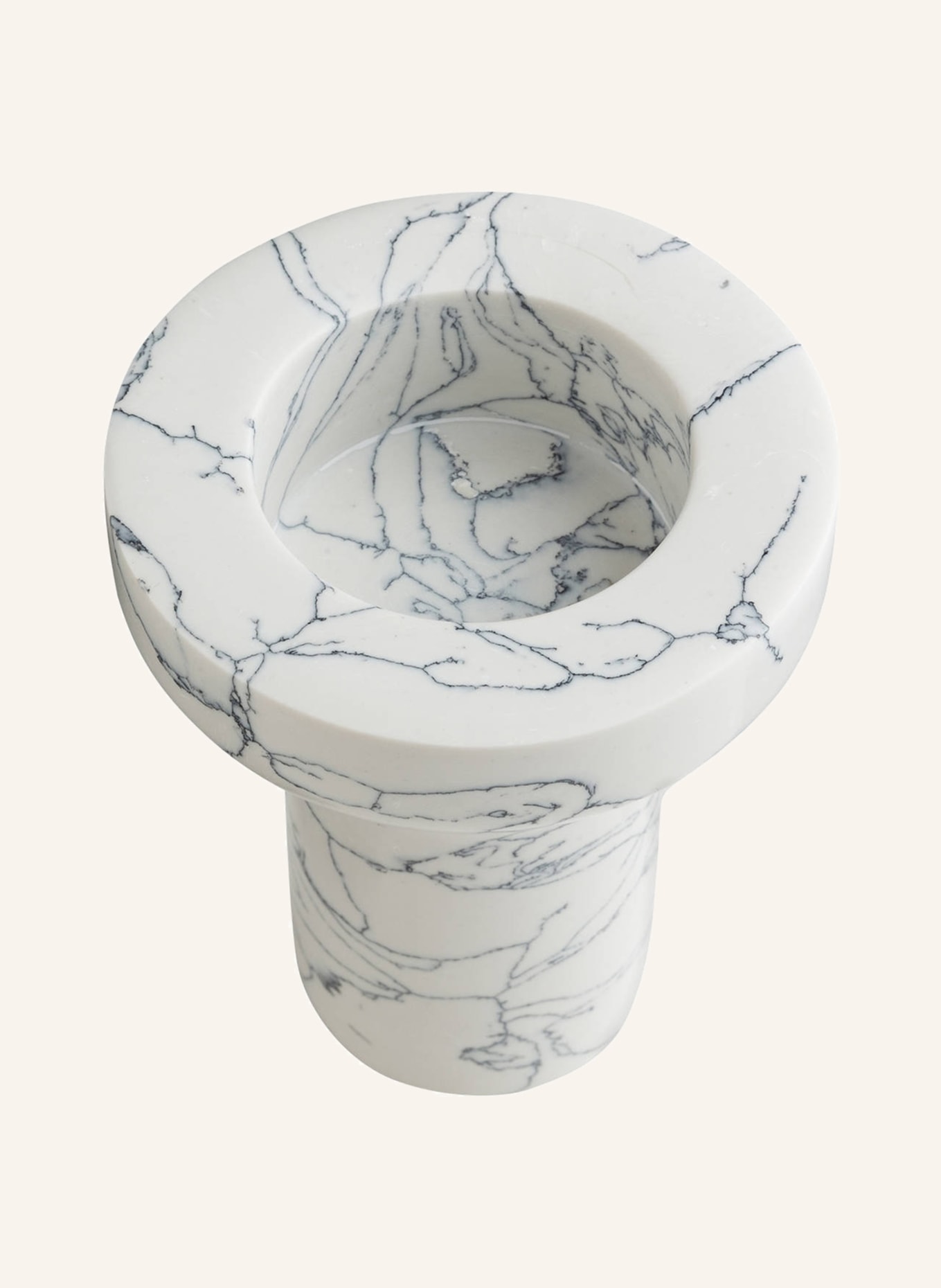 BROSTE COPENHAGEN Candleholder ANNA in marble, Color: WHITE (Image 4)