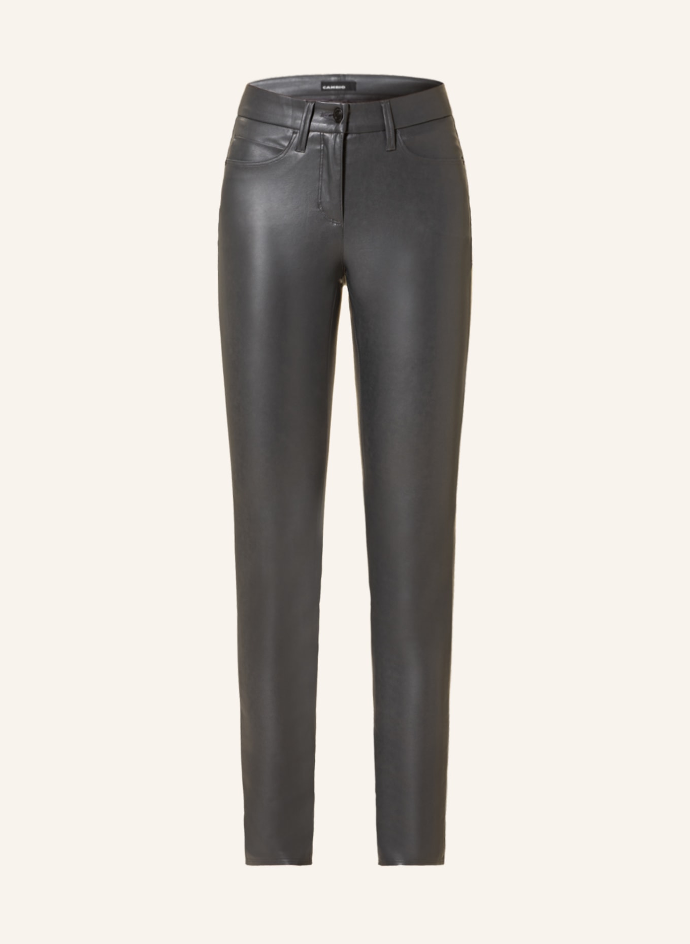 CAMBIO Trousers RAY in leather look: DARK GRAY