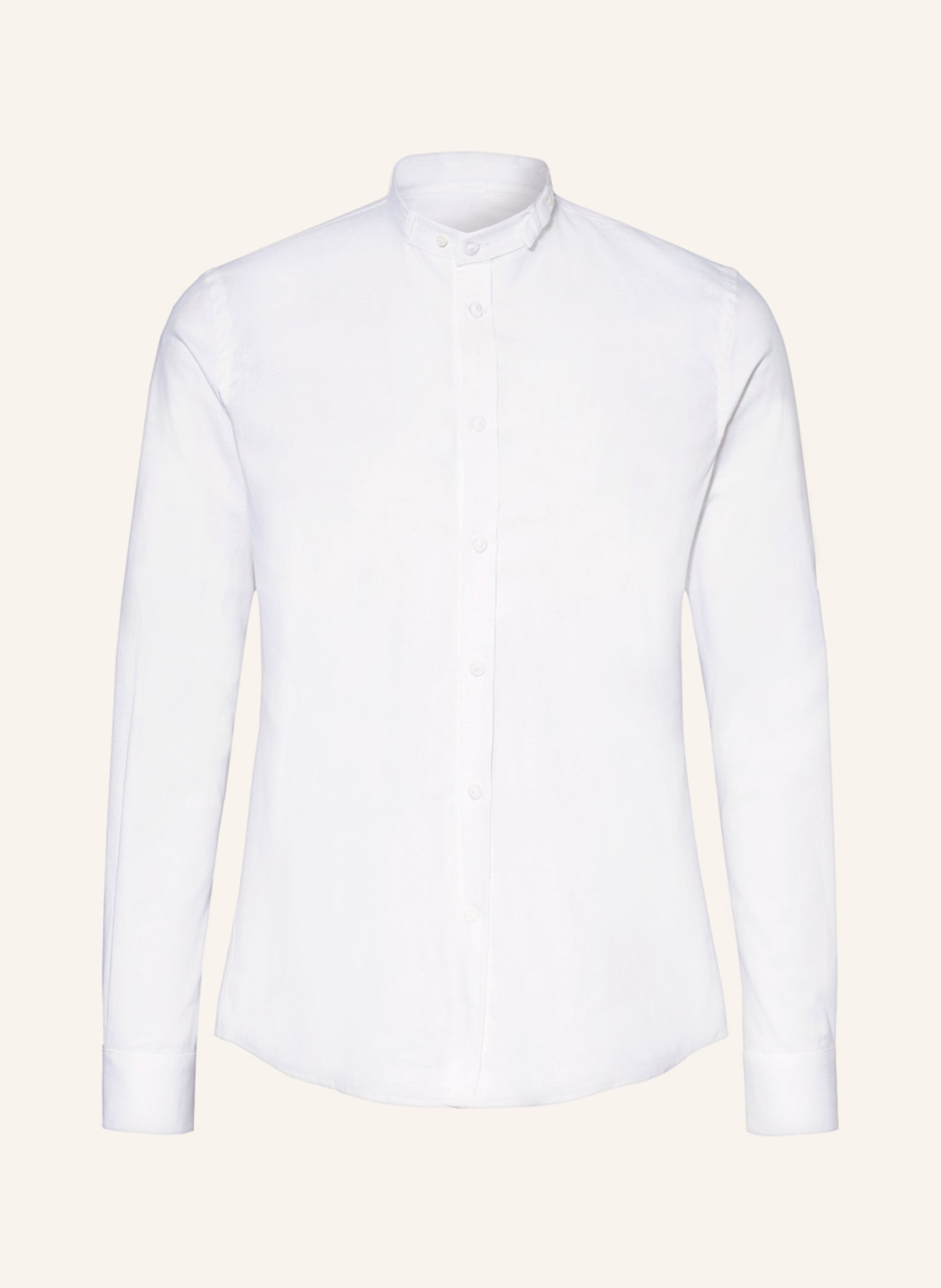 Gottseidank Trachten shirt slim fit with stand-up collar , Color: WHITE (Image 1)
