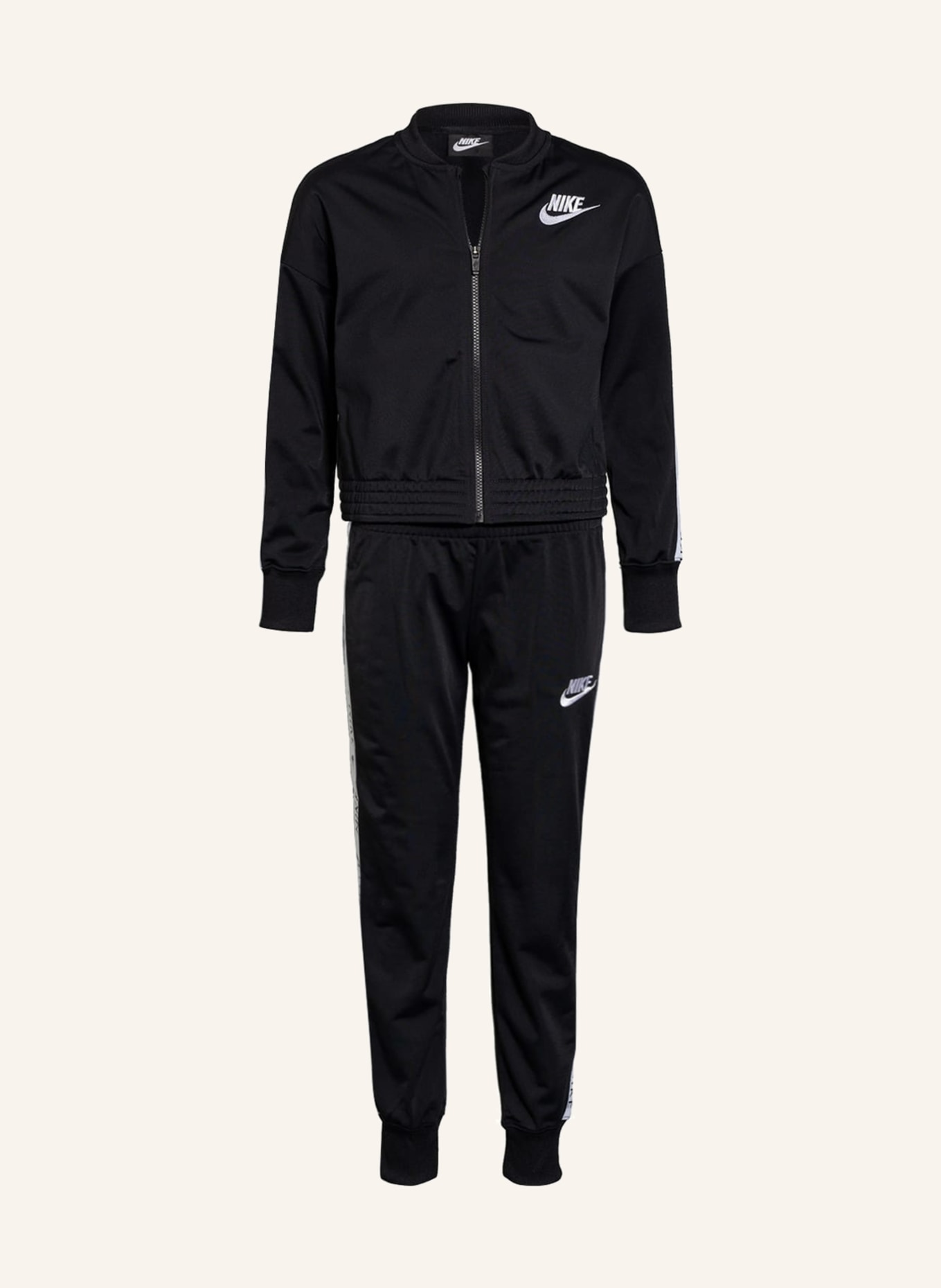 Nike Tracksuit with tuxedo stripes, Color: BLACK/ WHITE (Image 1)