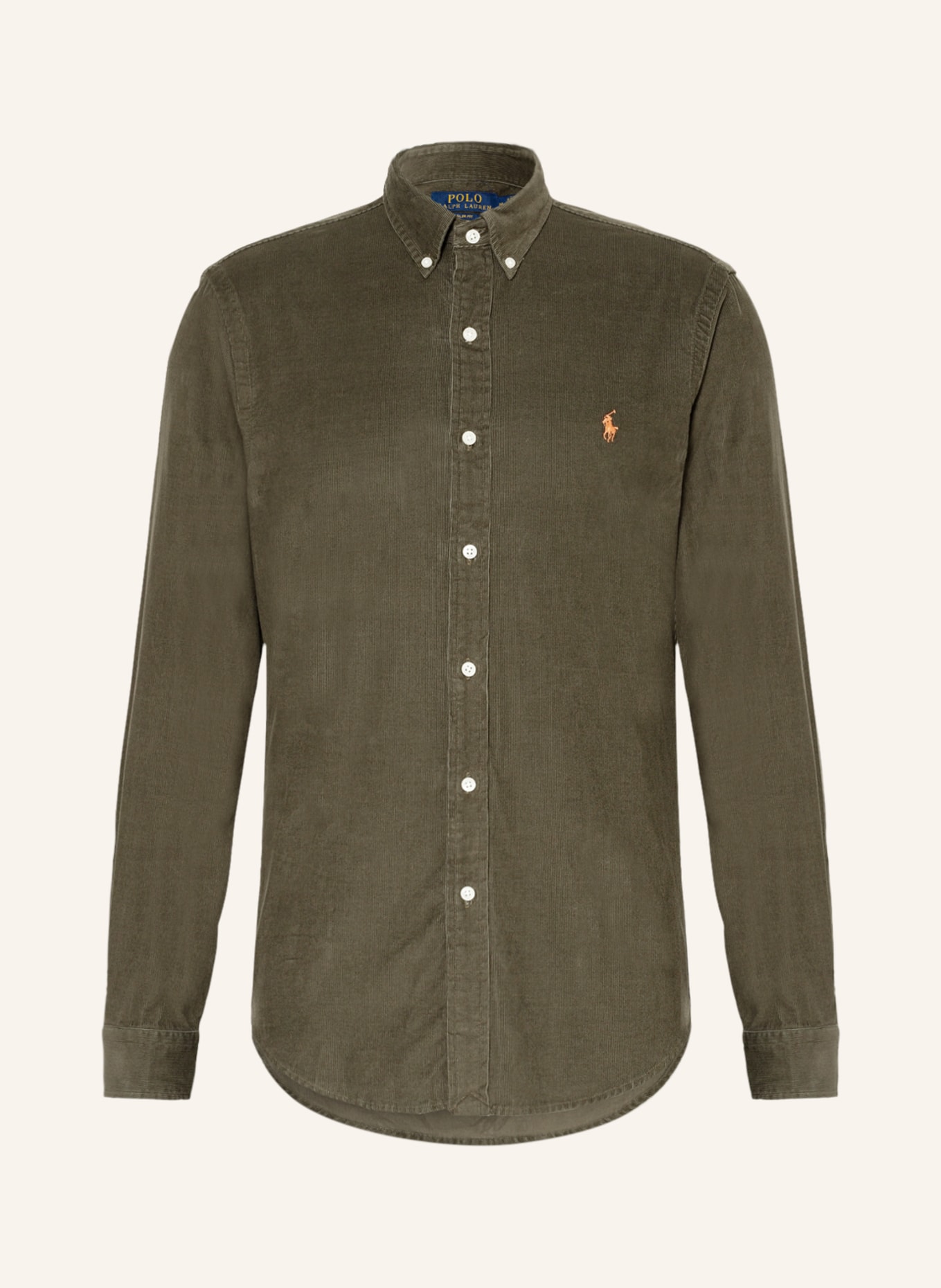 POLO RALPH LAUREN Corduroy shirt slim fit, Color: KHAKI (Image 1)