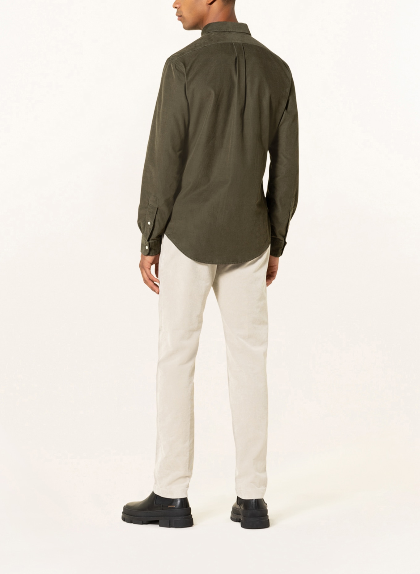 POLO RALPH LAUREN Corduroy shirt slim fit, Color: KHAKI (Image 3)