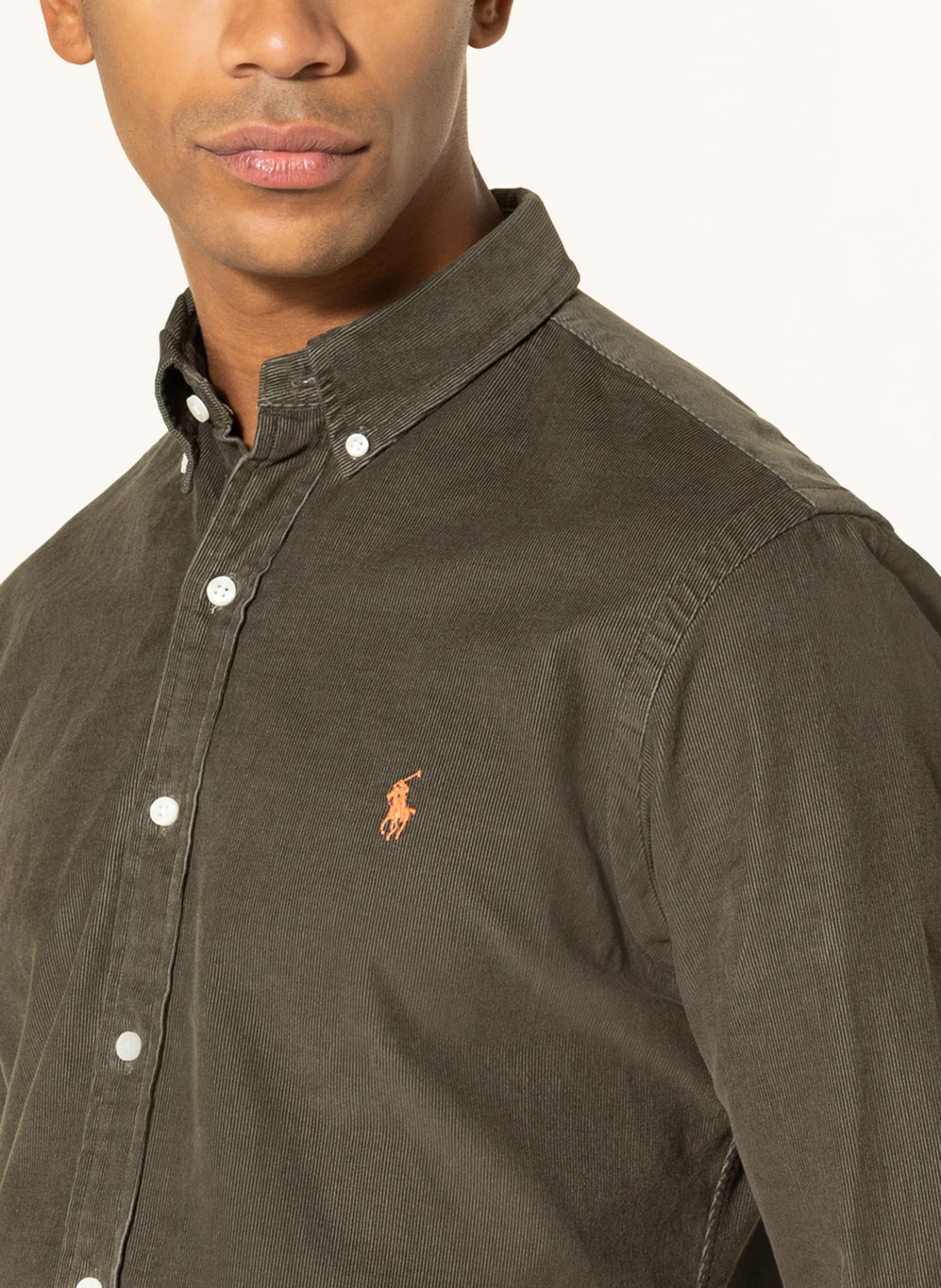 POLO RALPH LAUREN Corduroy shirt slim fit, Color: KHAKI (Image 4)