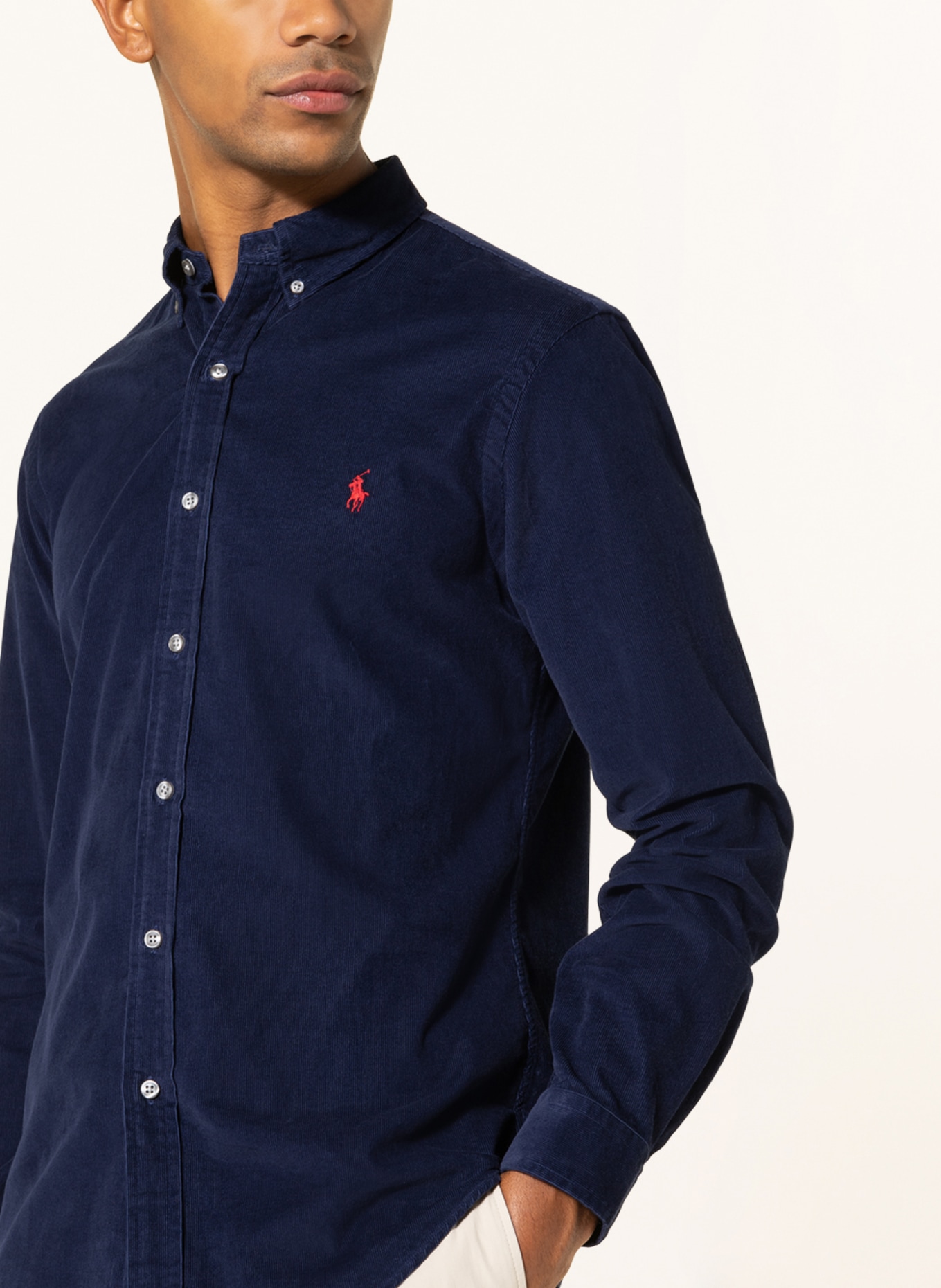 POLO RALPH LAUREN Corduroy shirt slim fit, Color: DARK BLUE (Image 4)