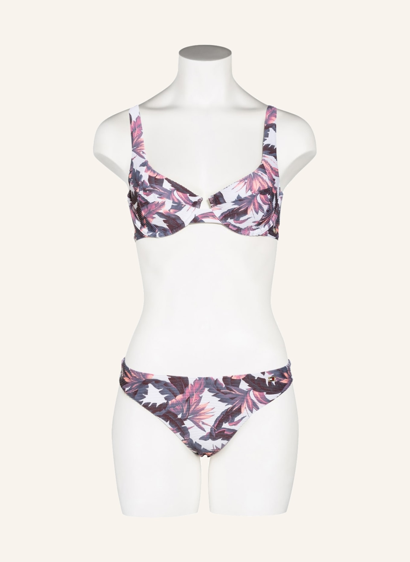 TOMMY HILFIGER Underwired bikini top , Color: WHITE/ SALMON/ GRAY (Image 2)
