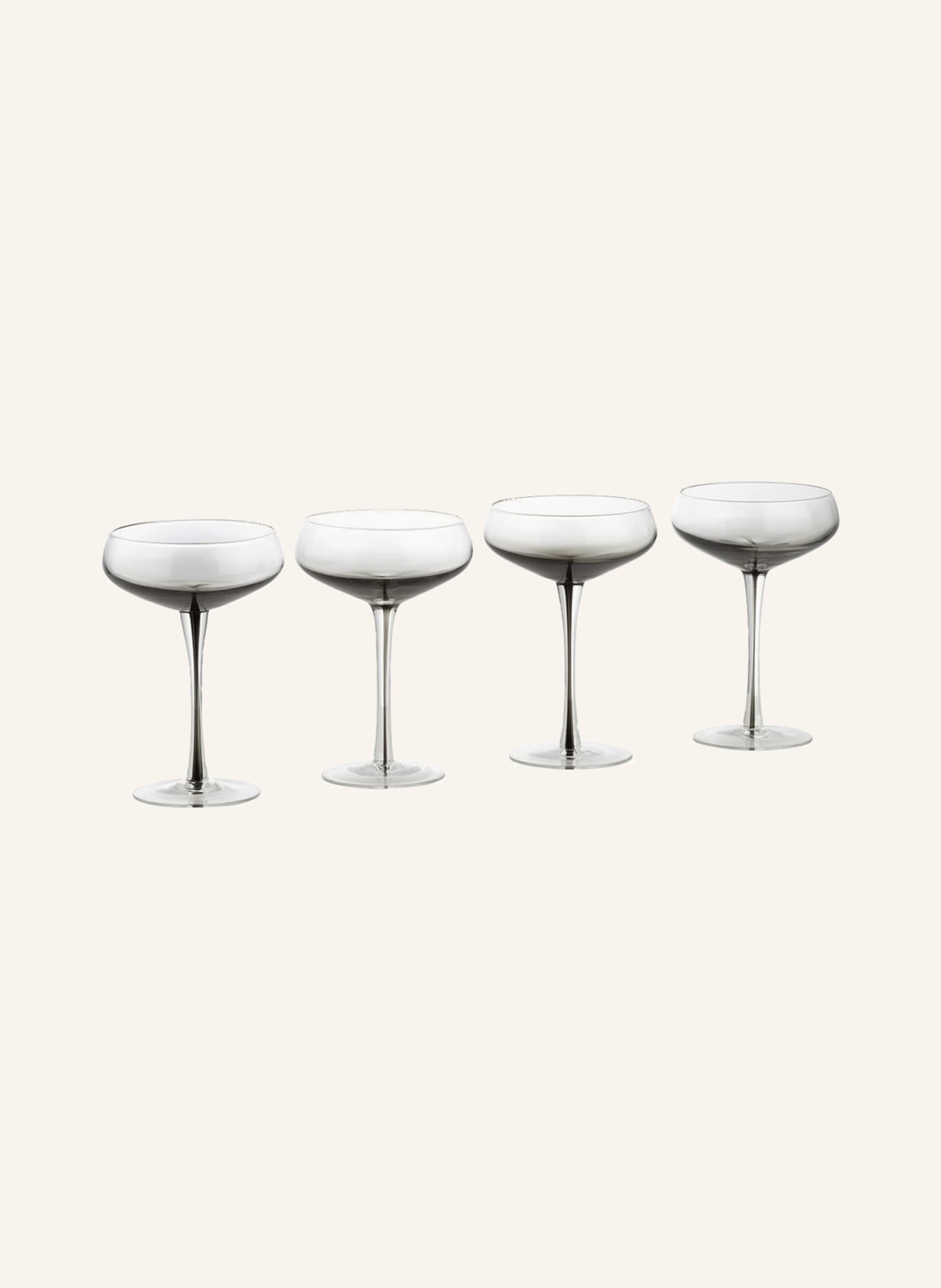 BROSTE COPENHAGEN Set of 4 cocktail glasses SMOKE, Color: GRAY/ WHITE (Image 1)