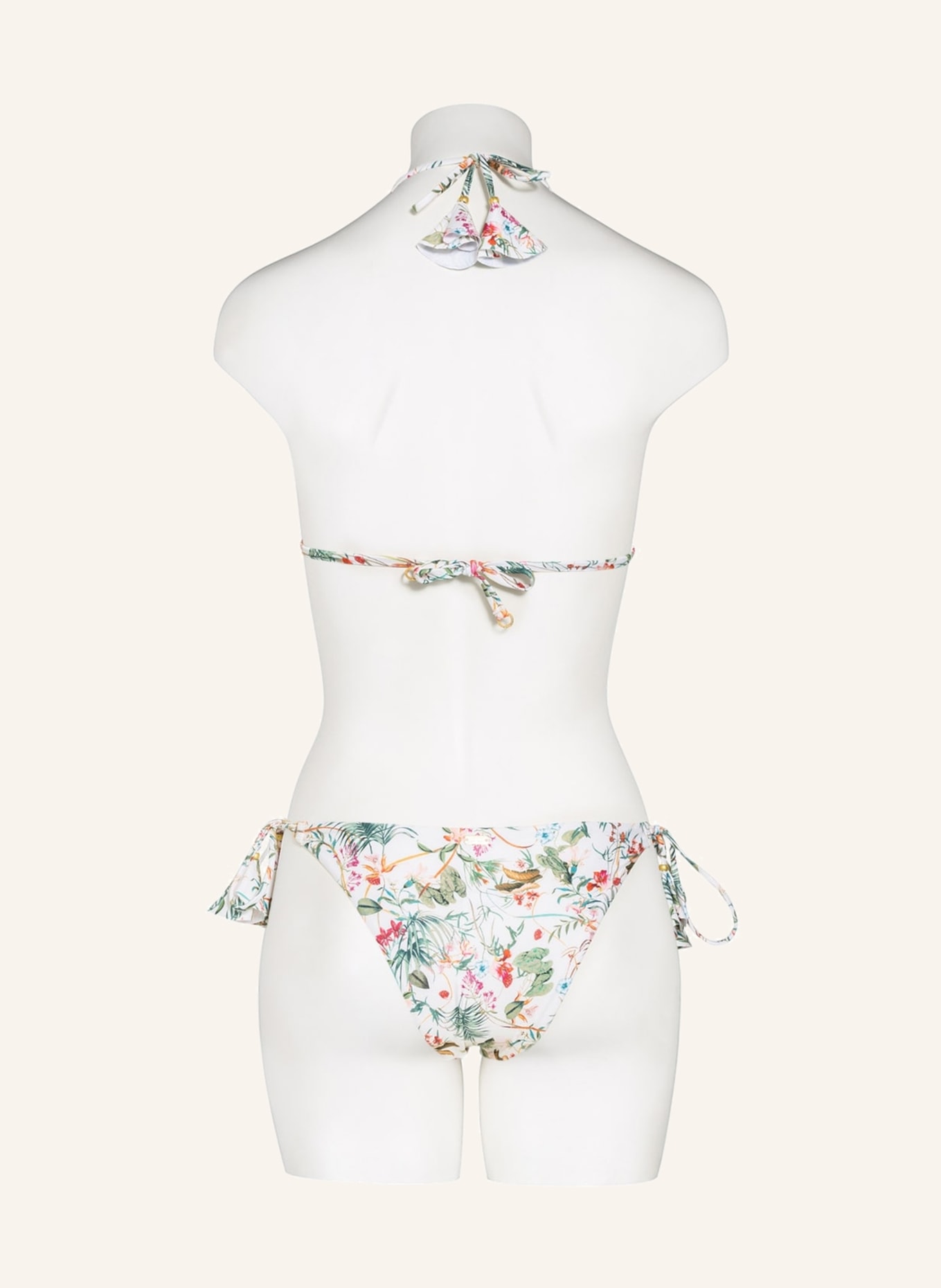 BANANA MOON COUTURE Bikini-Hose KILIFI TAKA mit Glitzergarn , Farbe: ECRU/ GRÜN/ ROT (Bild 3)