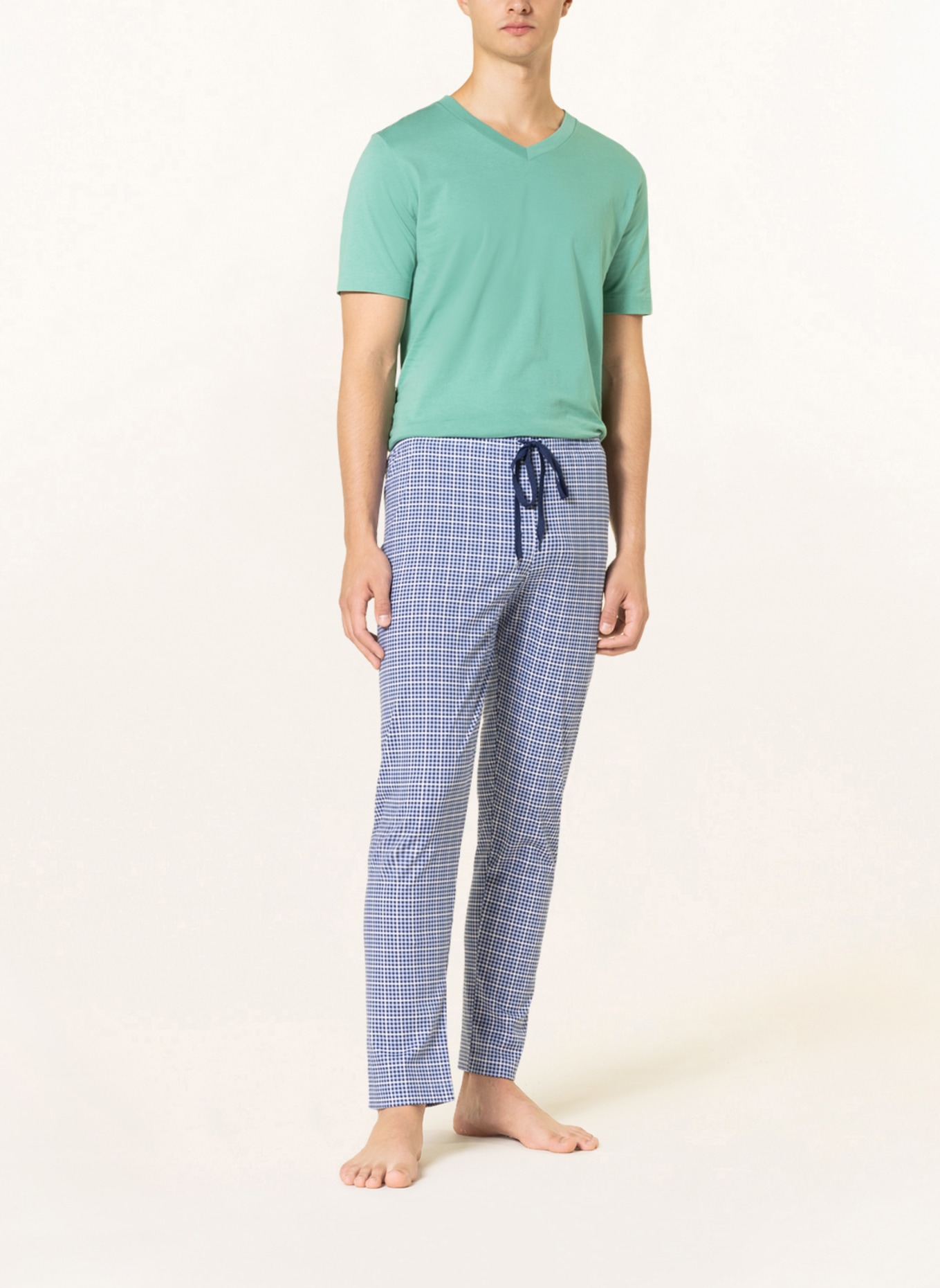 mey Lounge pants series MIX & MATCH , Color: BLUE/ WHITE (Image 2)