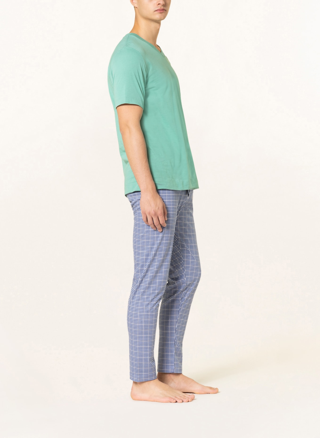 mey Lounge pants series MIX & MATCH , Color: BLUE/ WHITE (Image 4)