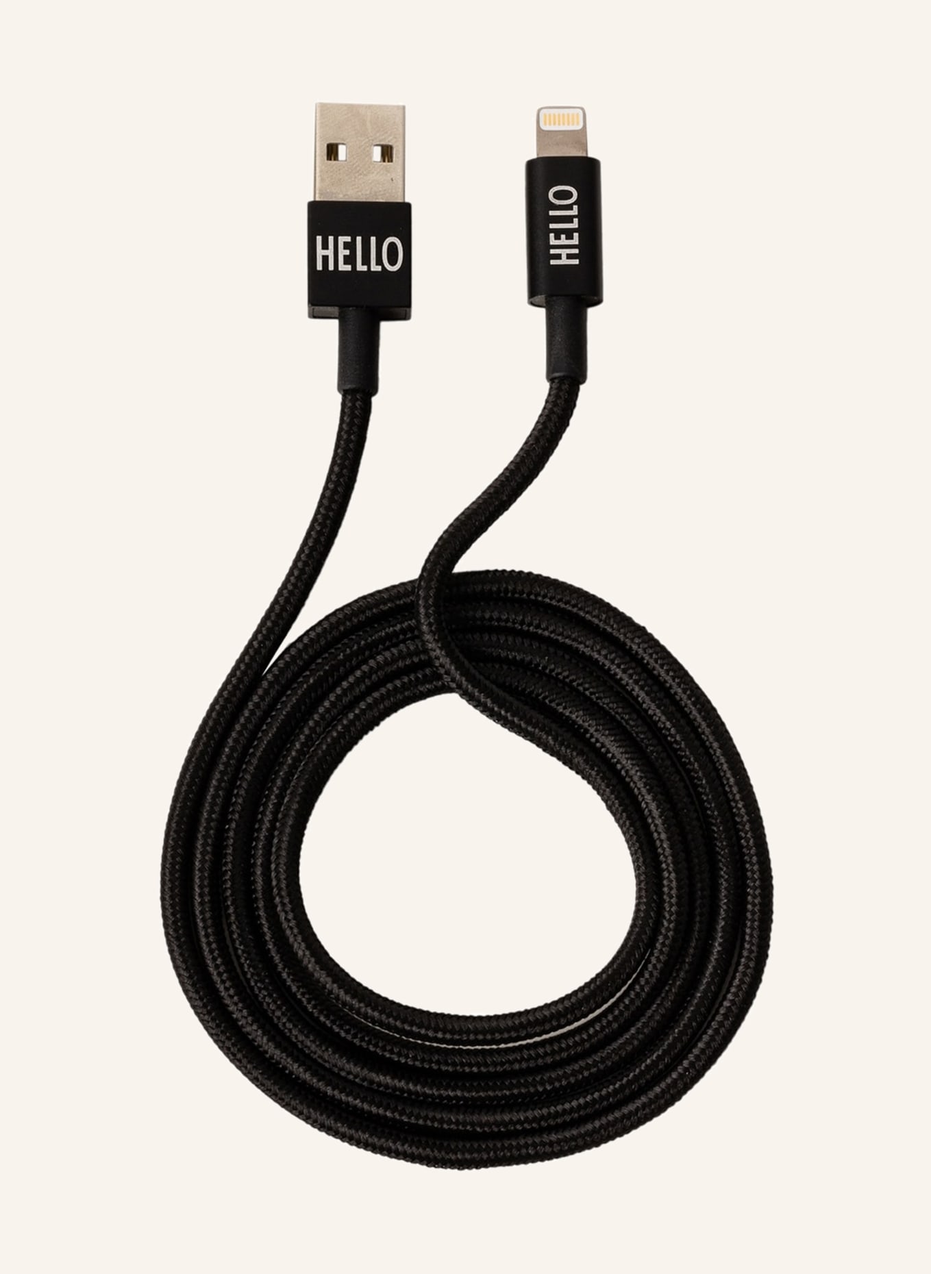DESIGN LETTERS USB lightning cable MYCABLE, Color: BLACK (Image 1)
