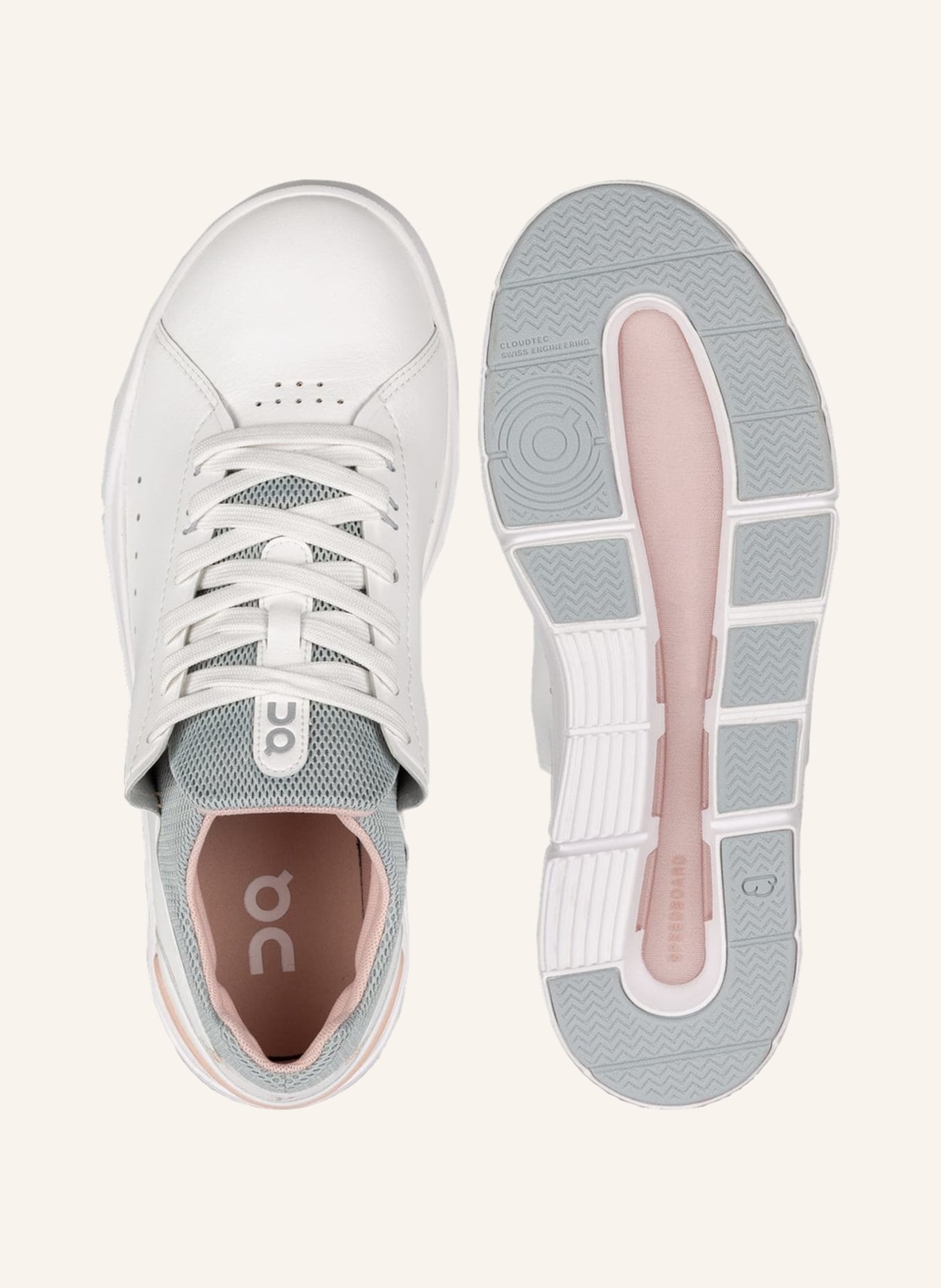 On Sneaker THE ROGER ADVANTAGE , Farbe: WEISS/ ROSÉ/ GRAU (Bild 5)