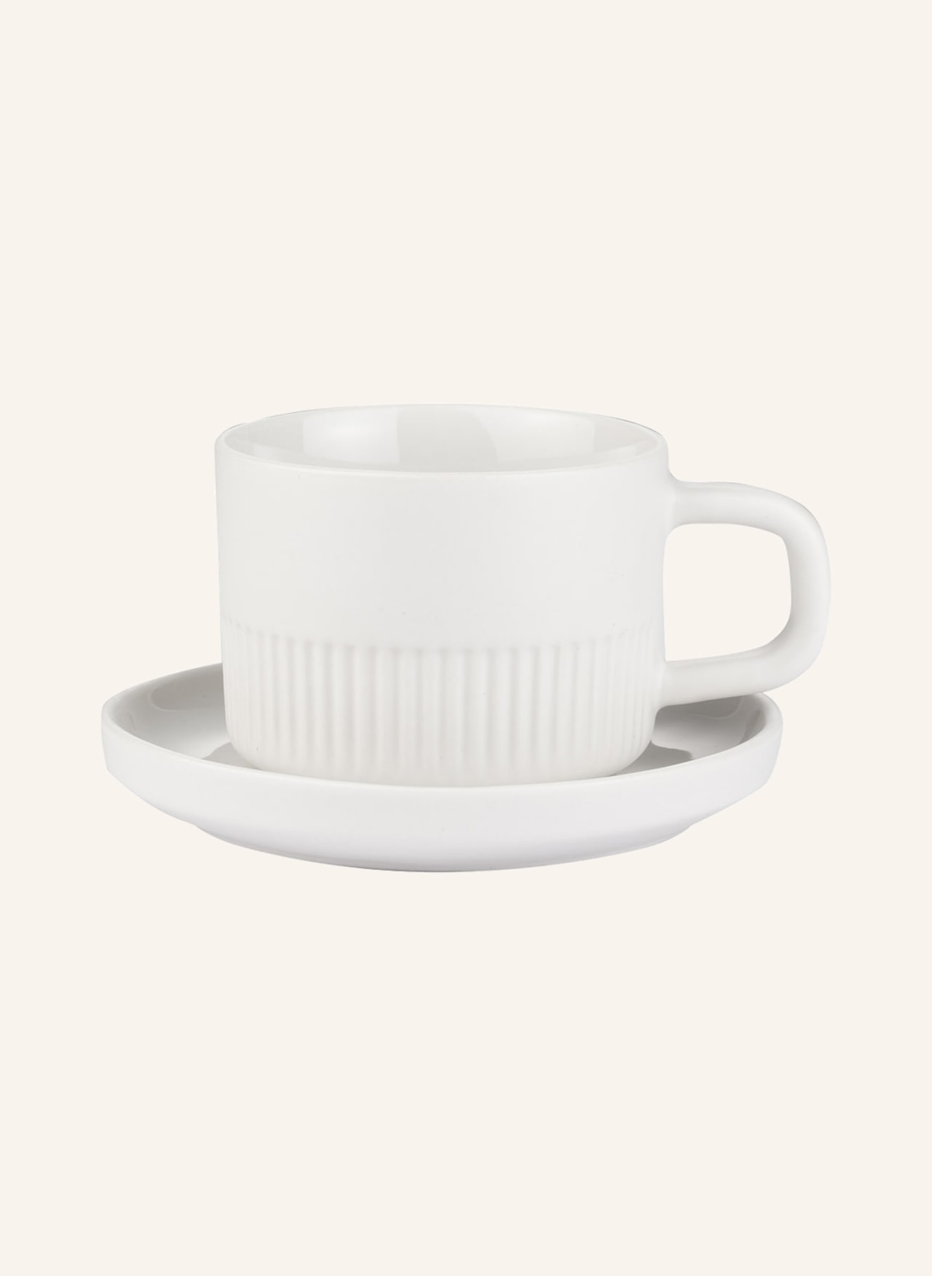 Marc O'Polo Set of 4 espresso cups MOMENTS with saucer, Color: CREAM (Image 2)