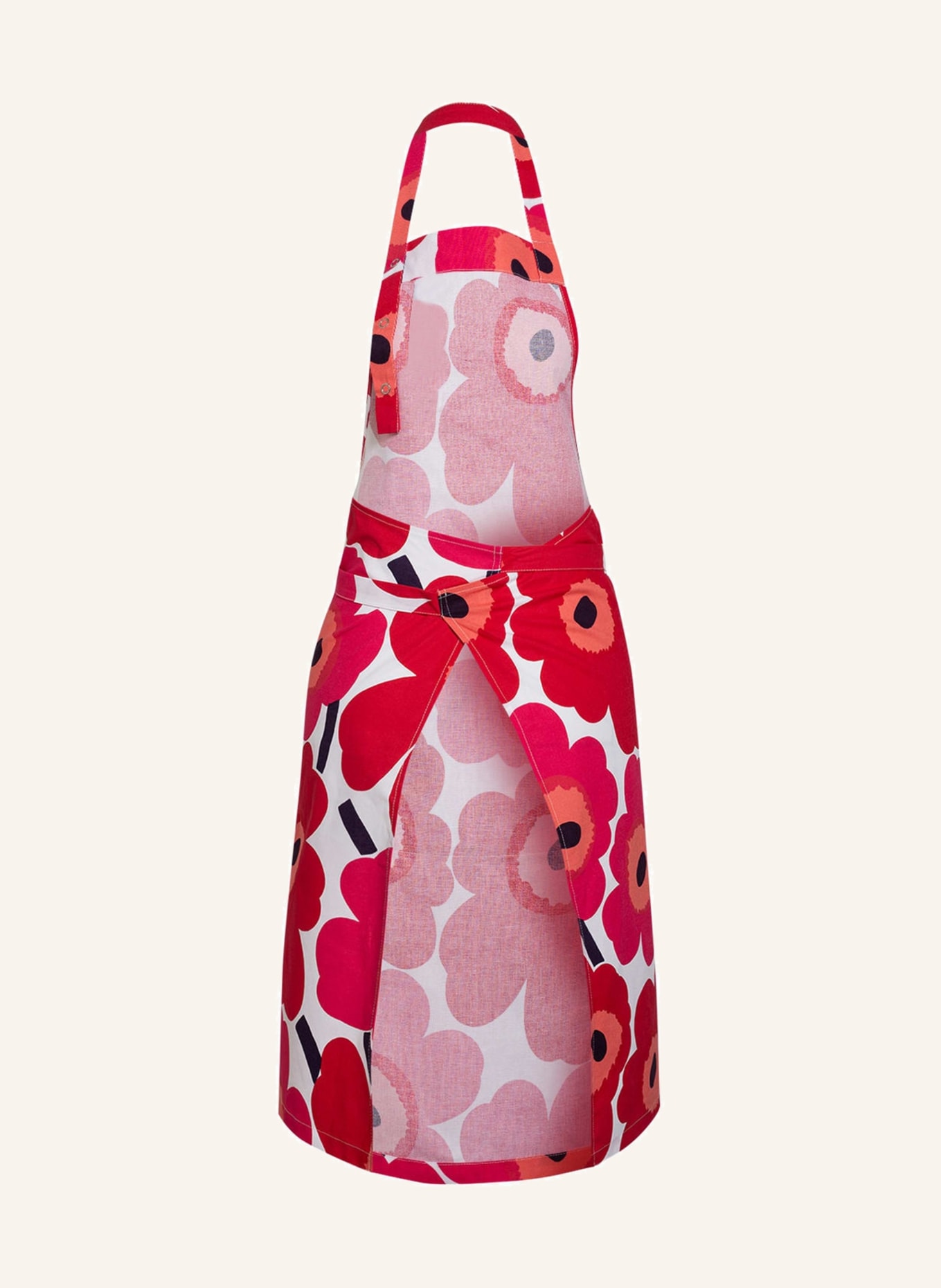 marimekko Apron PIENI UNIKKO: CREAM / DARK RED / PINK