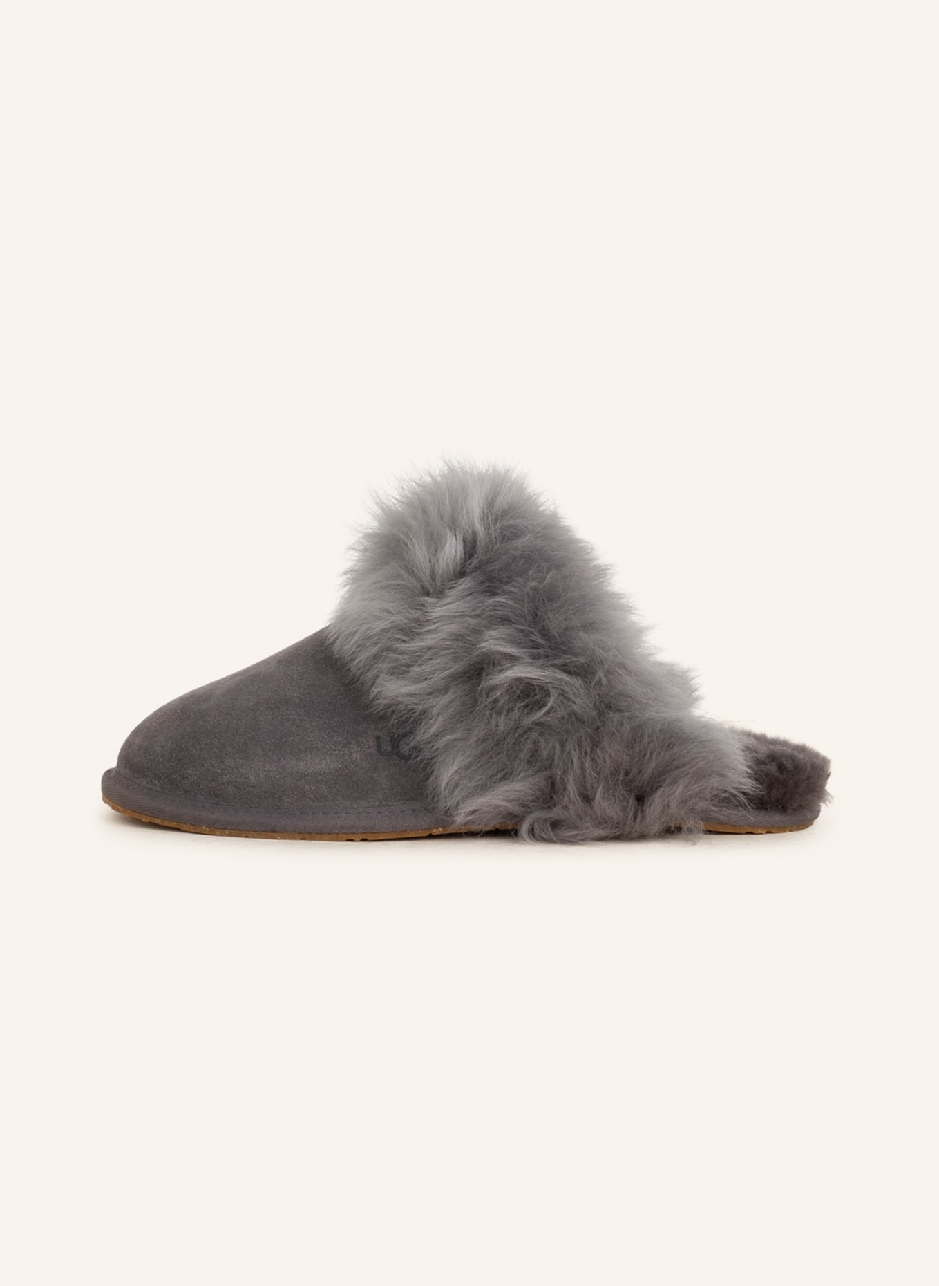 UGG Slippers SCUFF SIS with real fur, Color: GRAY (Image 4)