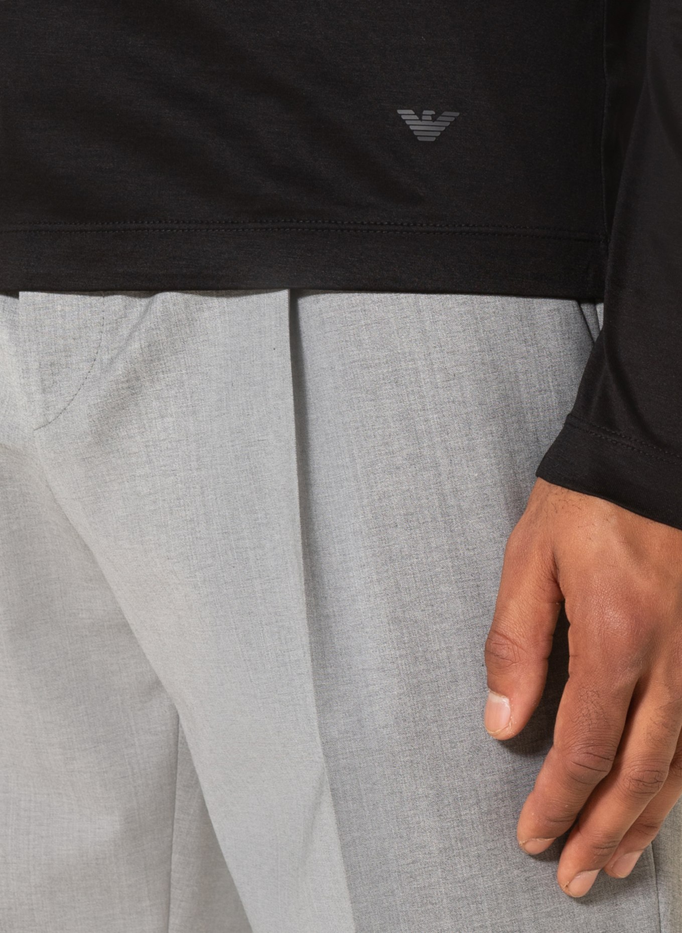 EMPORIO ARMANI Tričko s dlouhým rukávem, Barva: ČERNÁ (Obrázek 4)