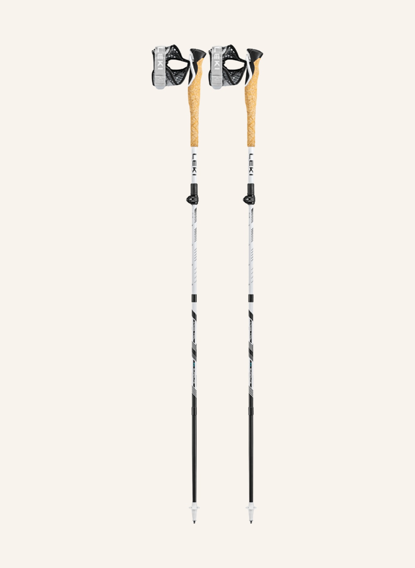 LEKI Trekking poles CROSS TRAIL FX SUPERLIGHT COMPACT, Color: WHITE/ BLACK (Image 1)