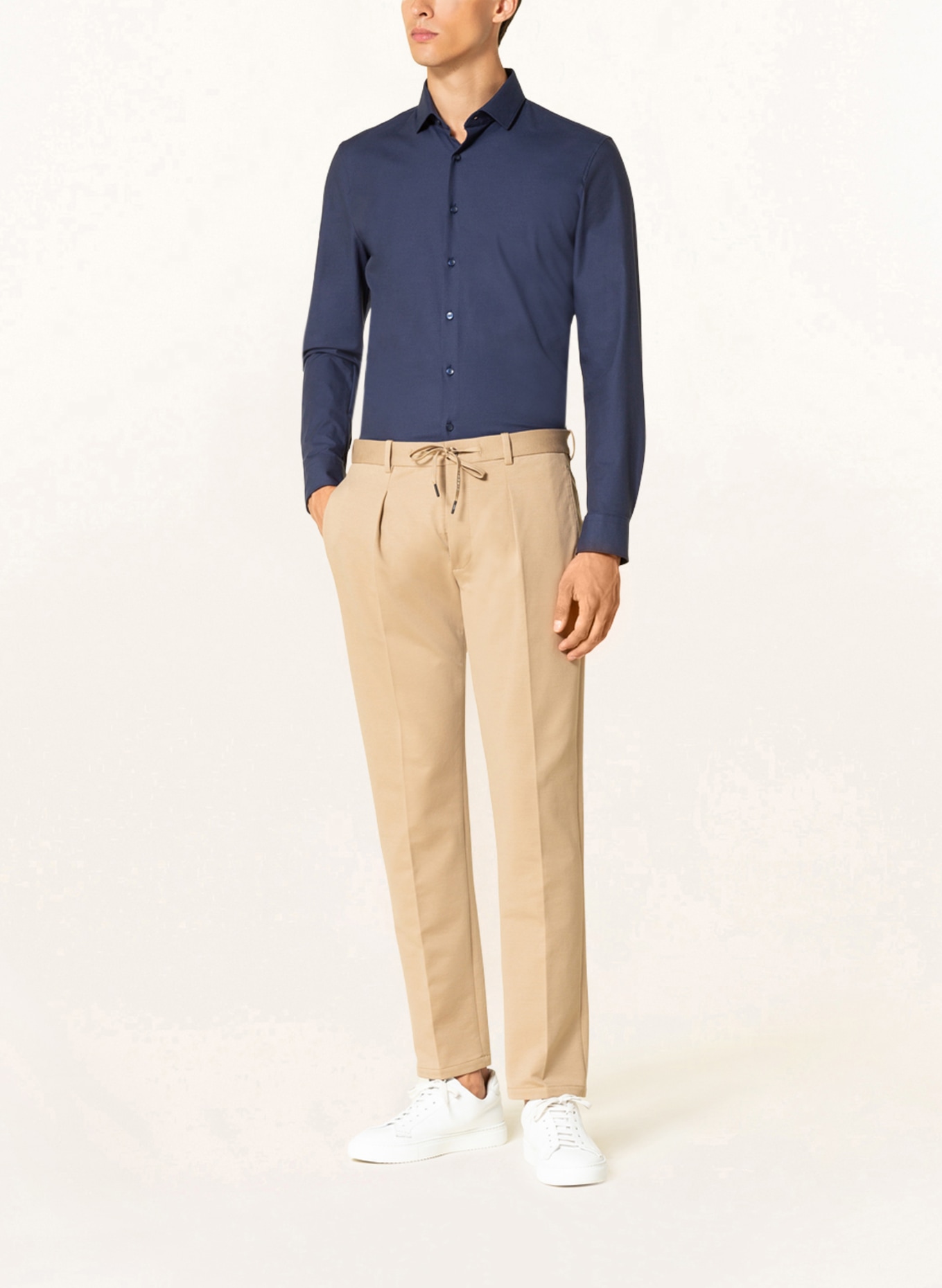 OLYMP Koszula z dżerseju No. Six 24/Seven super slim: GRANATOWY