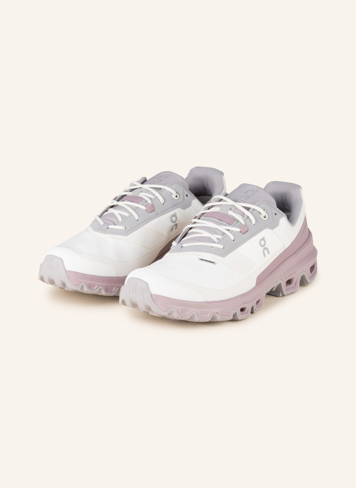 On Trail running shoes CLOUDVENTURE WATERPROOF, Color: DUSKY PINK/ WHITE (Image 1)